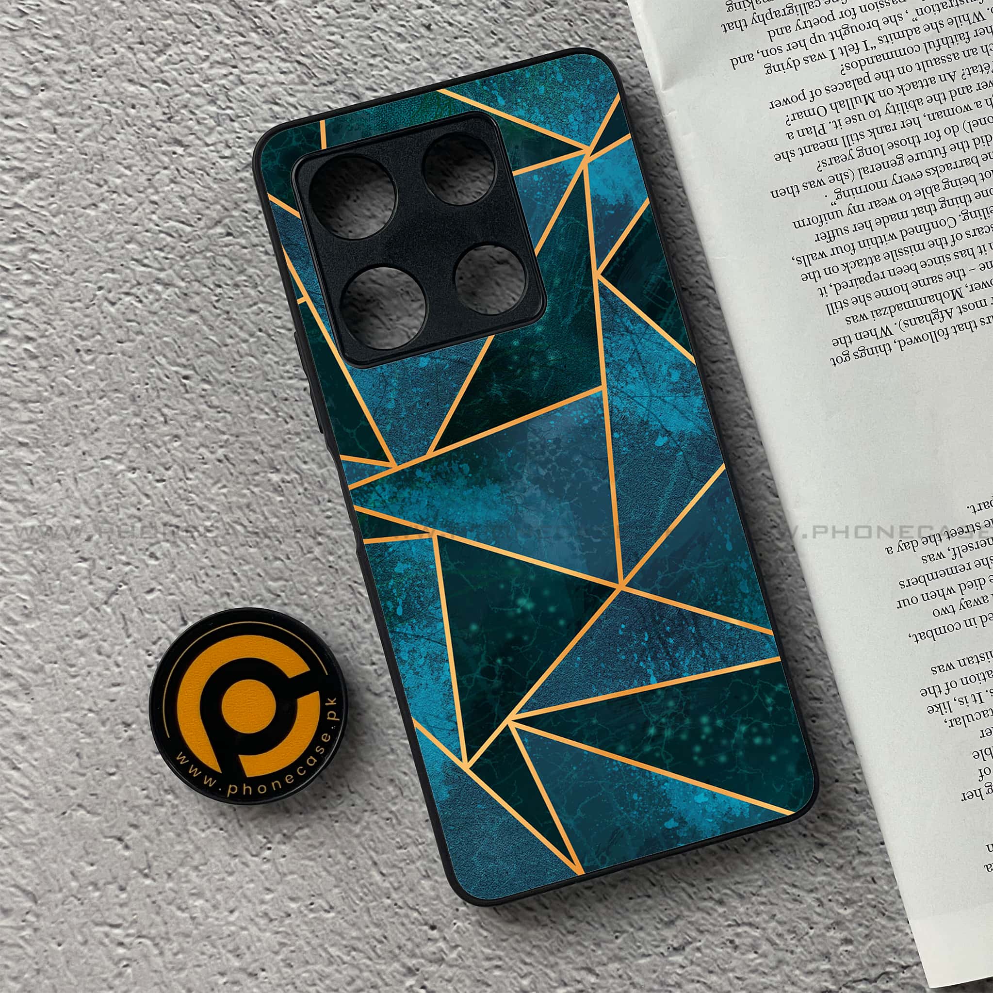 Infinix Note 30 Pro - Geometric Marble Series - Premium Metal Printed soft Bumper shock Proof Case