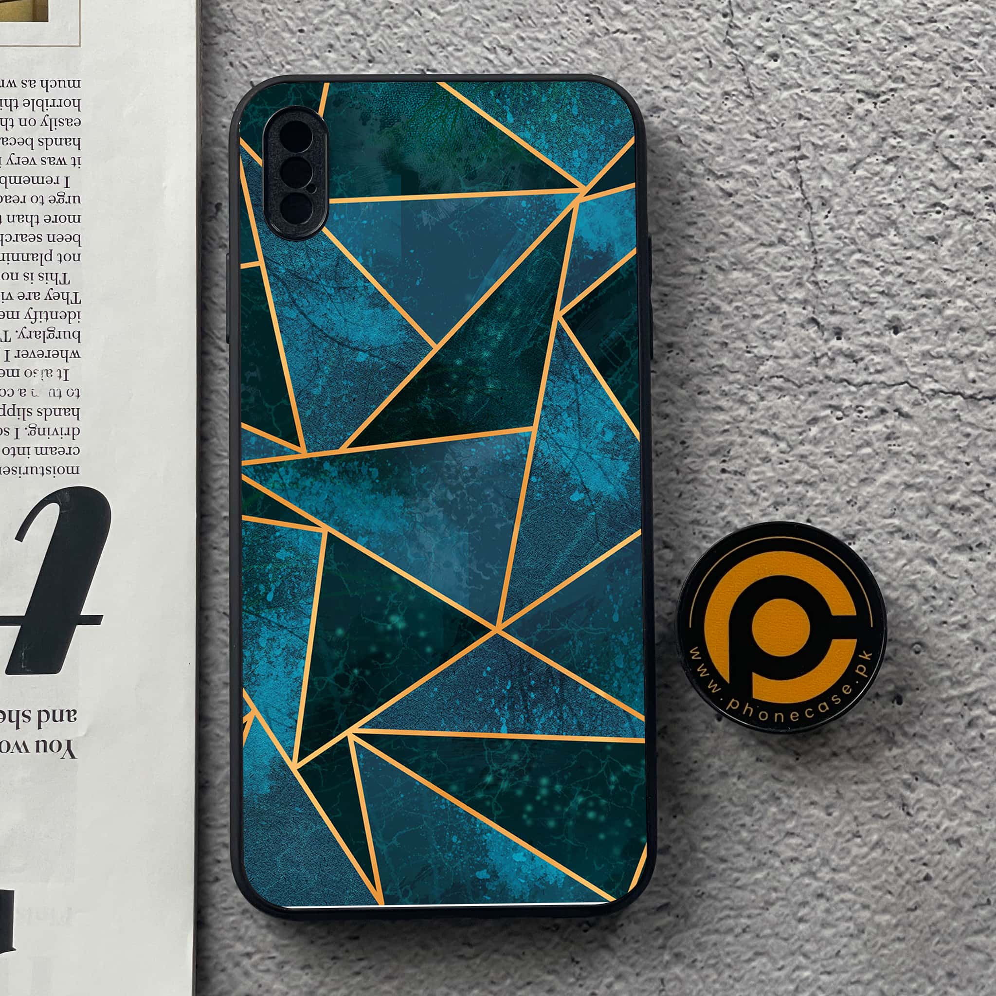 iPhone XS Max - Geometric Marble Series - Premium Metal Printed soft Bumper shock Proof Case