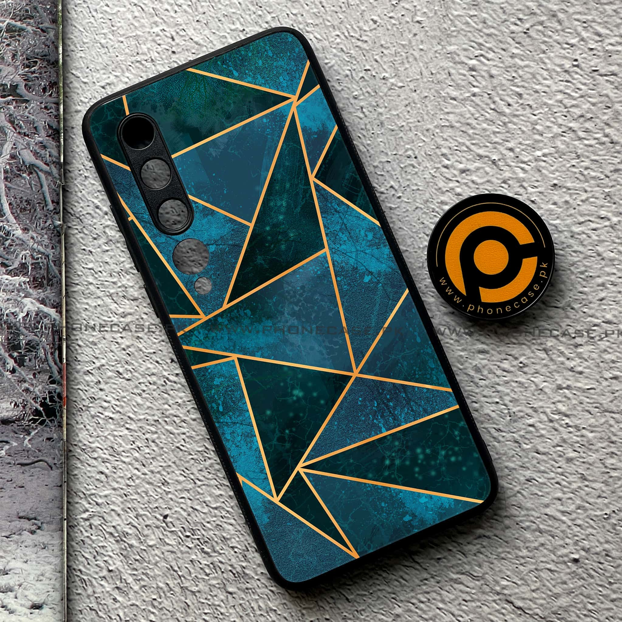 Xiaomi Mi 10 - Geometric Marble Series - Premium Printed Glass soft Bumper shock Proof Case