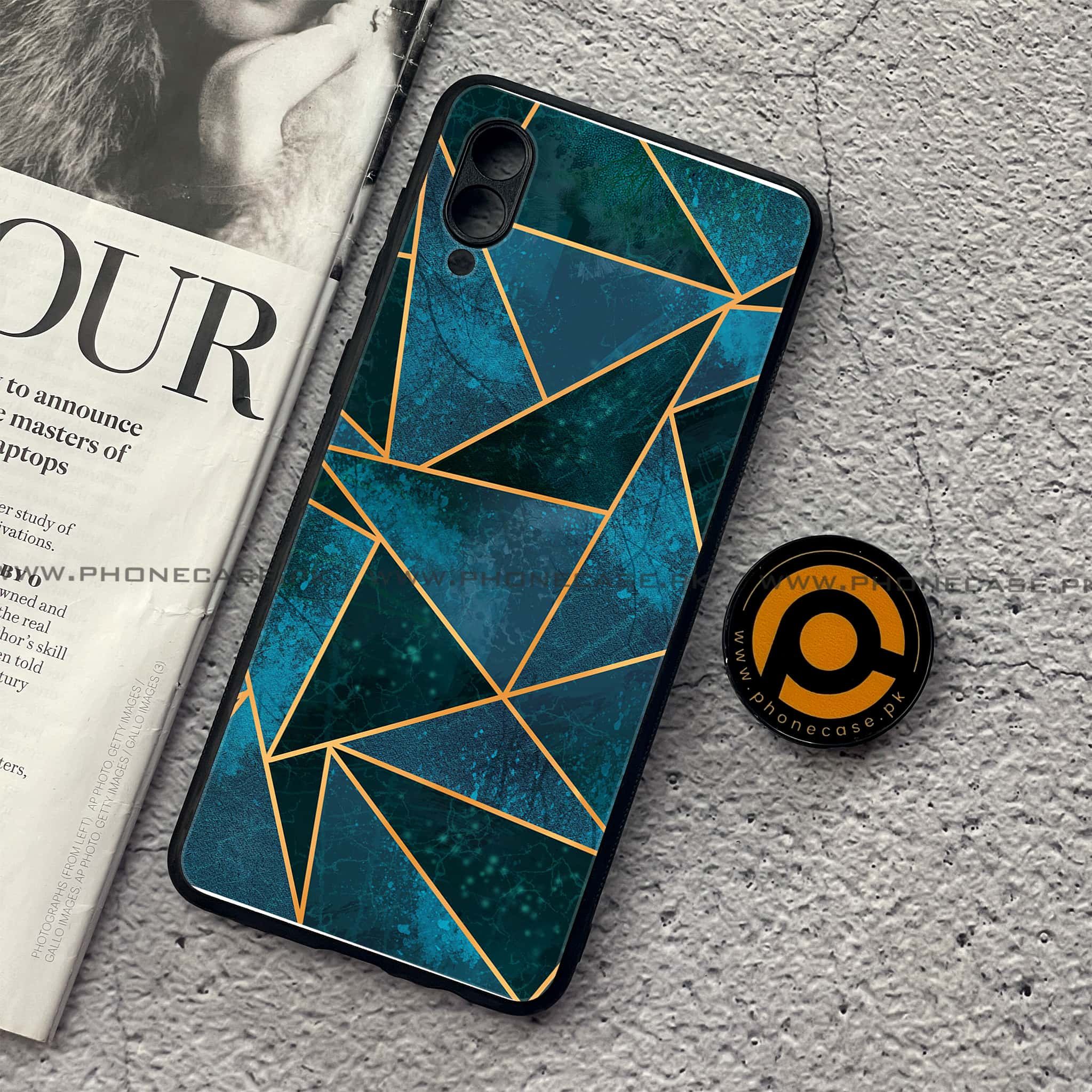 Samsung Galaxy A02 - Geometric Marble Series - Premium Printed Metal soft Bumper shock Proof Case