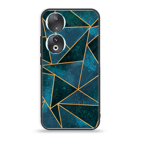 Huawei Honor 90 - Geometric Marble Design 6- Premium Printed Glass soft Bumper shock Proof Case CS-46889