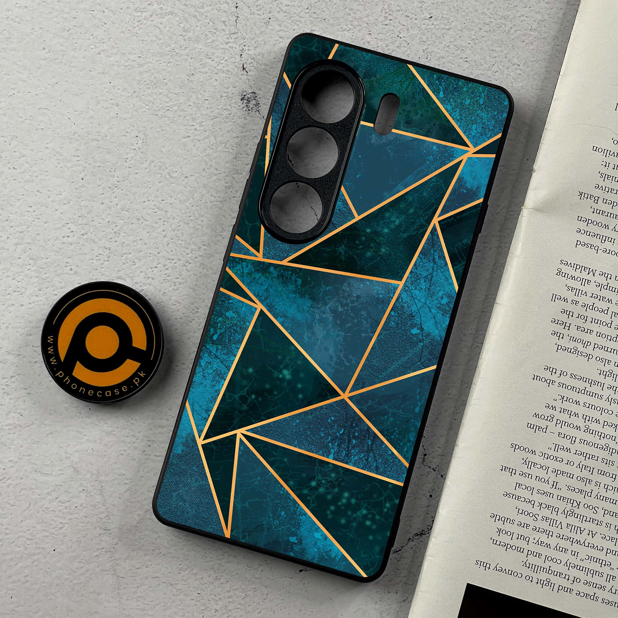 Tecno Camon 40 Pro - Geometric Marble Series - Premium Metal Printed Soft Bumper Shockproof Case