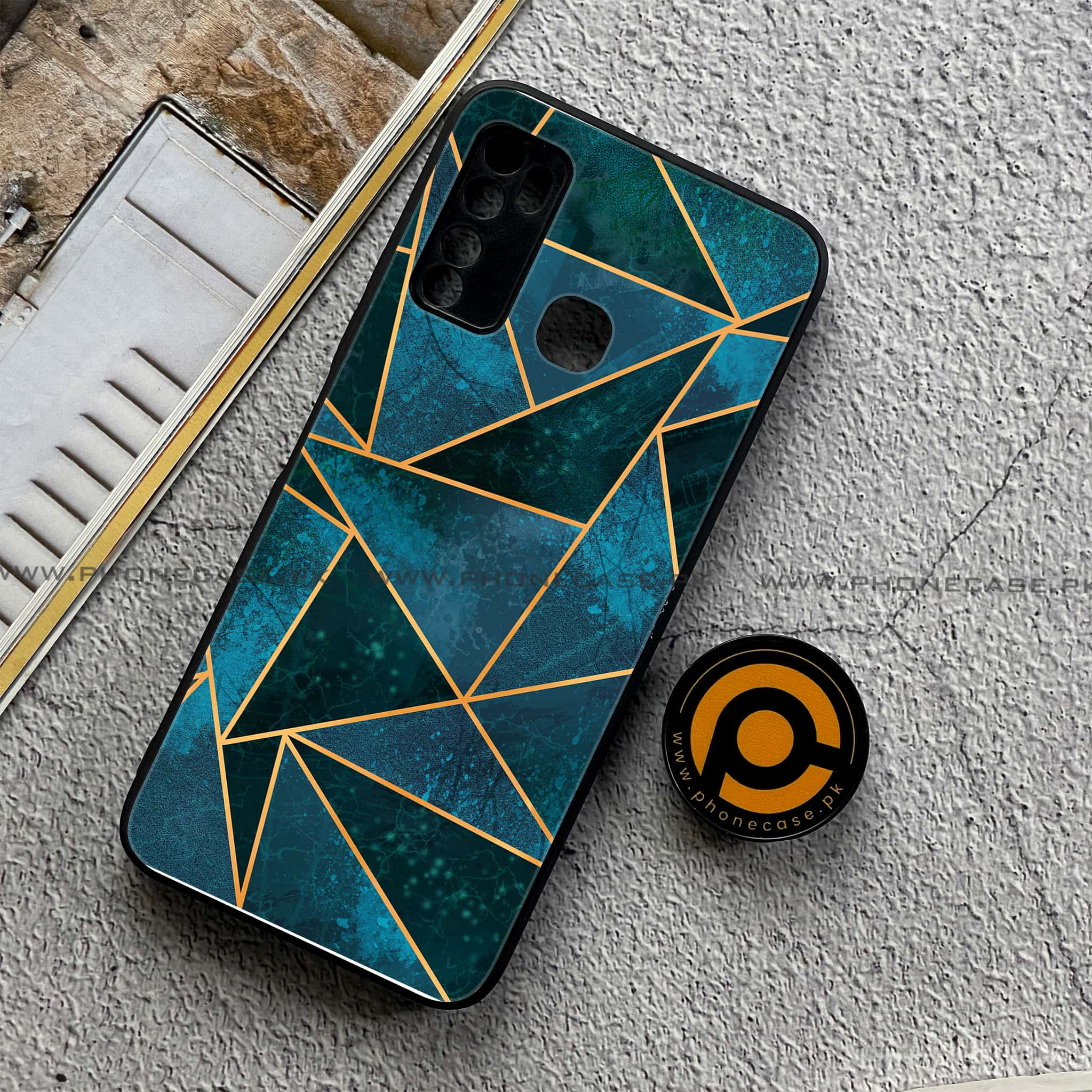 Infinix Note 7 Lite - Geometric Marble Series - Premium Printed Metal soft Bumper shock Proof Case