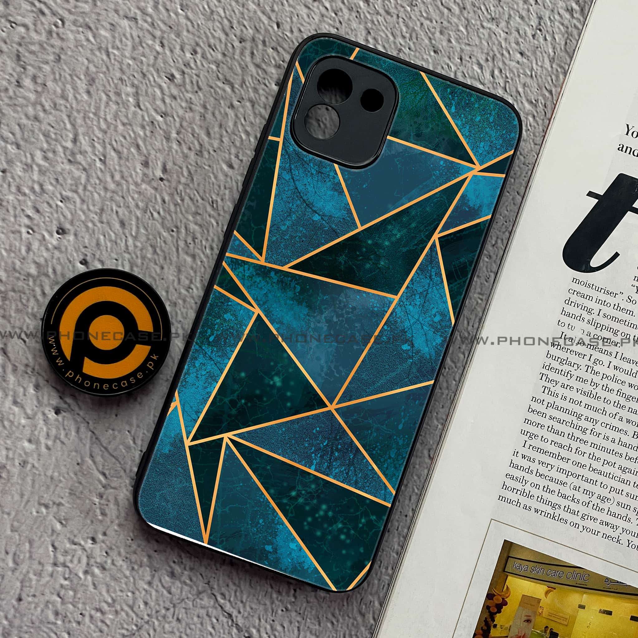 Samsung Galaxy A03 - Geometric Marble Series - Premium Printed Glass soft Bumper shock Proof Case