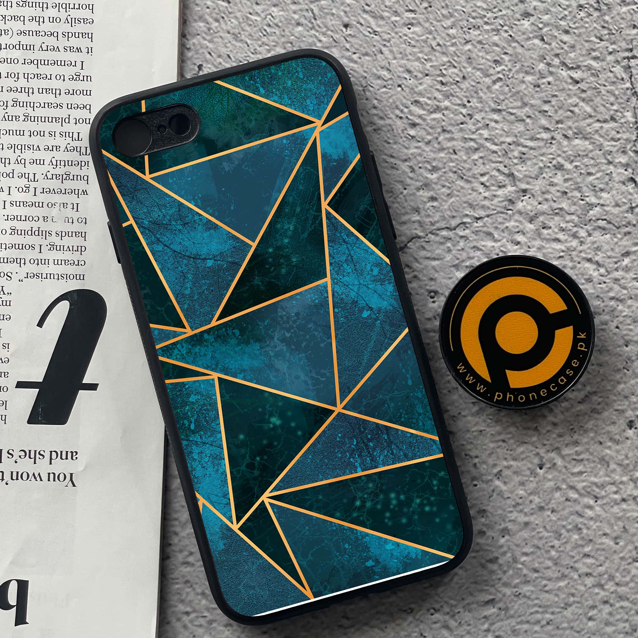 iPhone 7 / 8 - Geometric Marble Series - Premium Printed Glass soft Bumper shock Proof Case