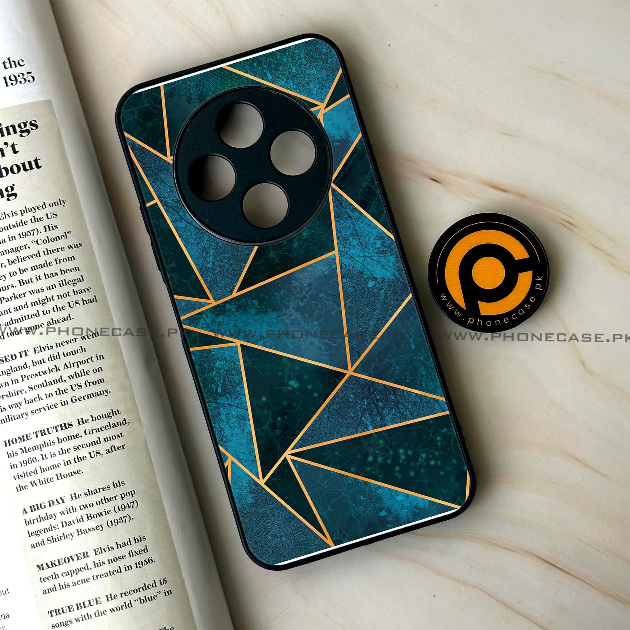 Oppo F27 Pro - Geometric Marble Series - Premium Metal Printed soft Bumper Shock Proof Case