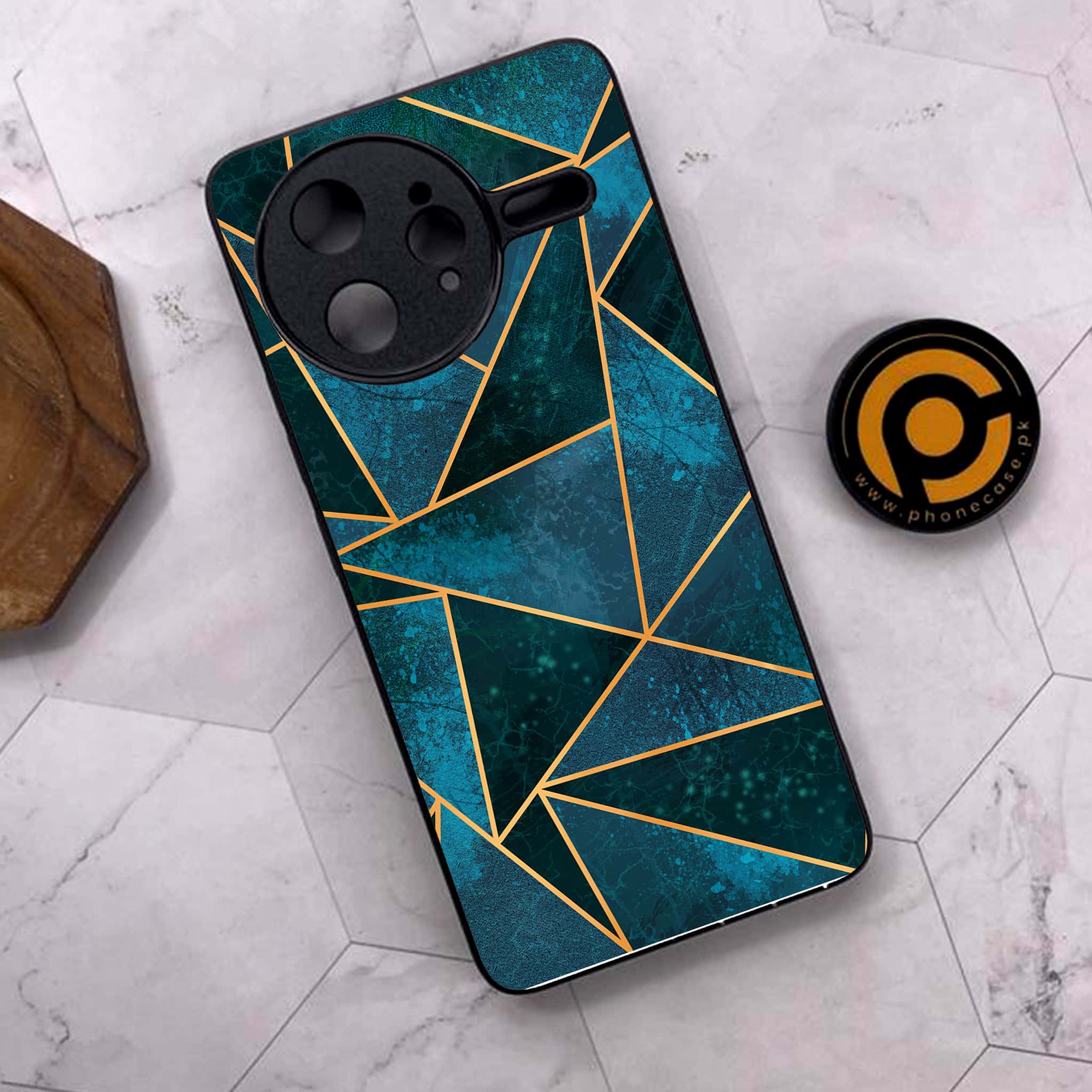 Xiaomi Poco F7 Ultra 5G - Geometric Marble Series - Premium Metal Printed soft Bumper shock Proof Case