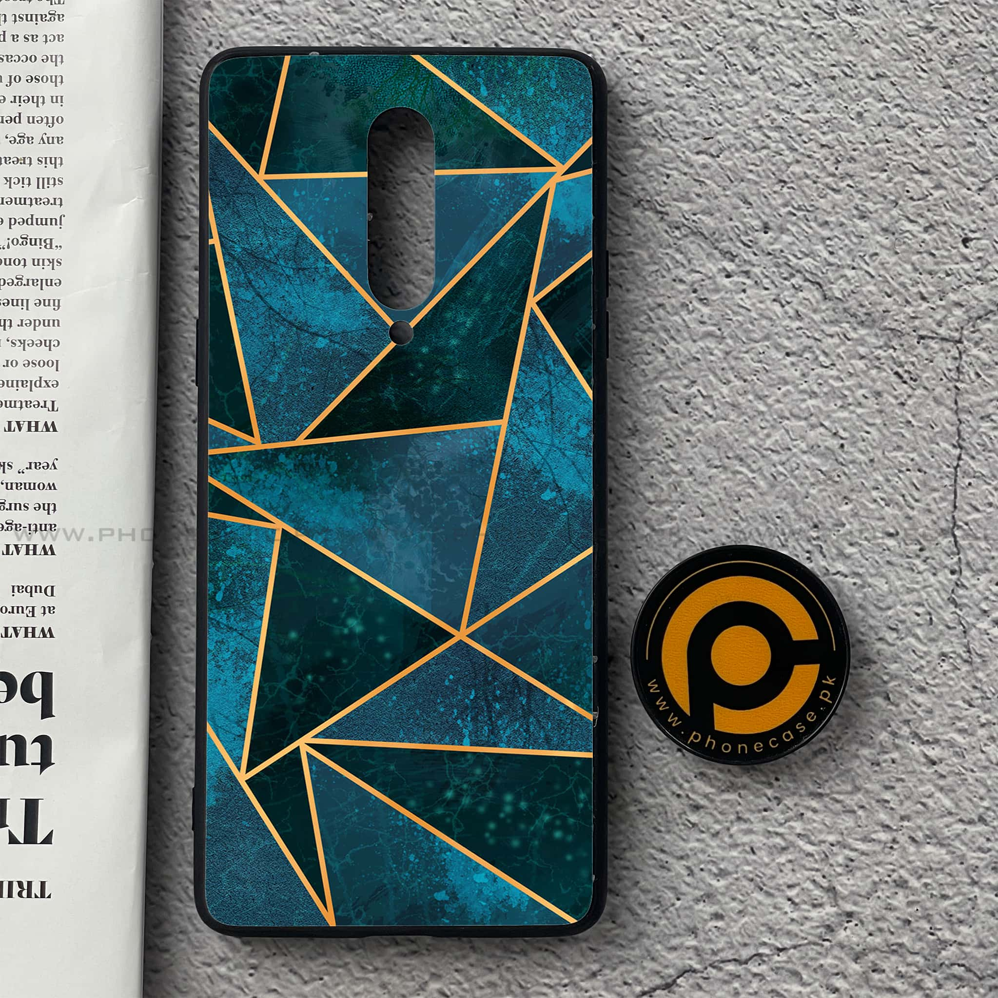 OnePlus 8 - Geometric Marble Series - Premium Printed Glass soft Bumper shock Proof Case