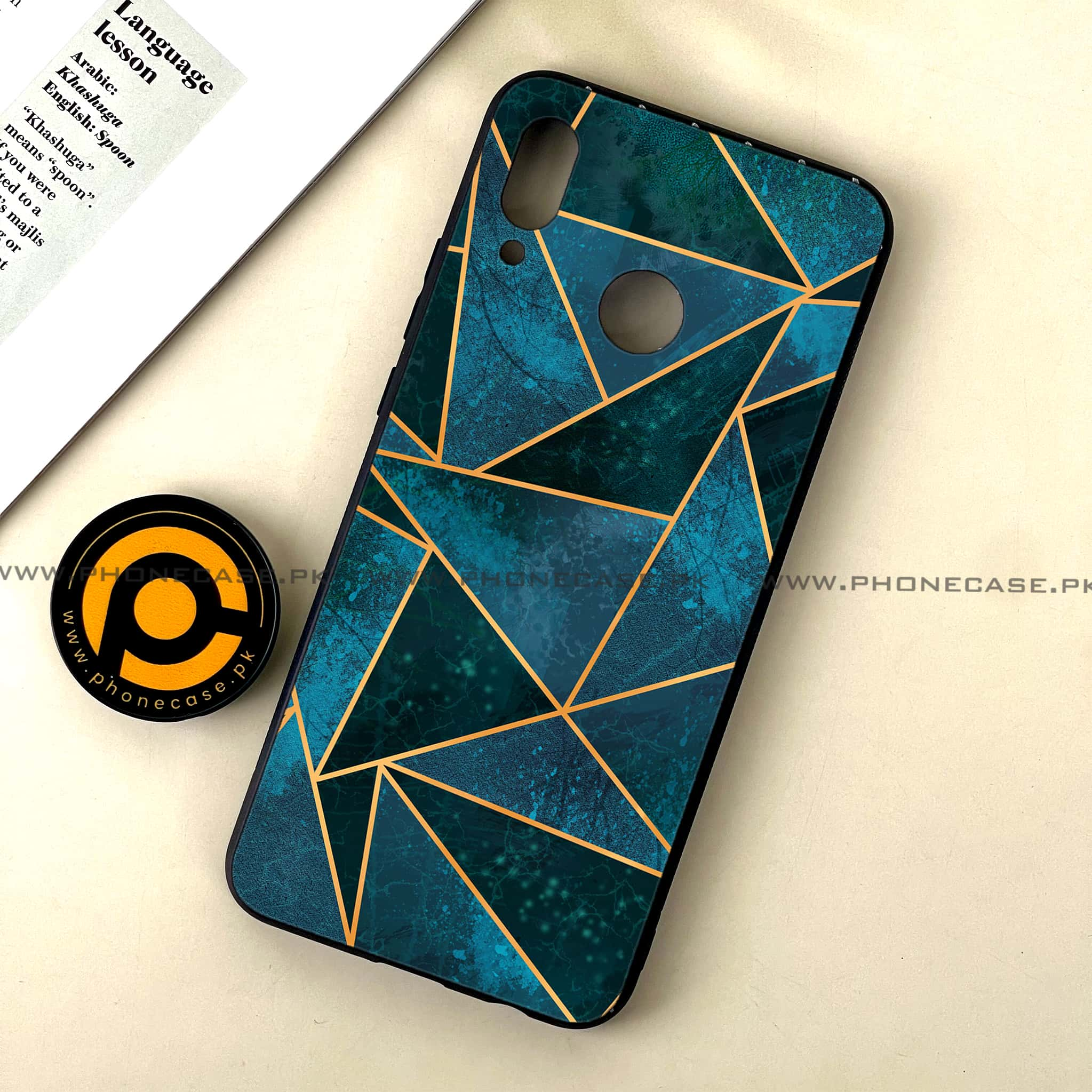 Huawei Nova 3 - Geometric Marble Series - Premium Printed Glass soft Bumper shock Proof Case