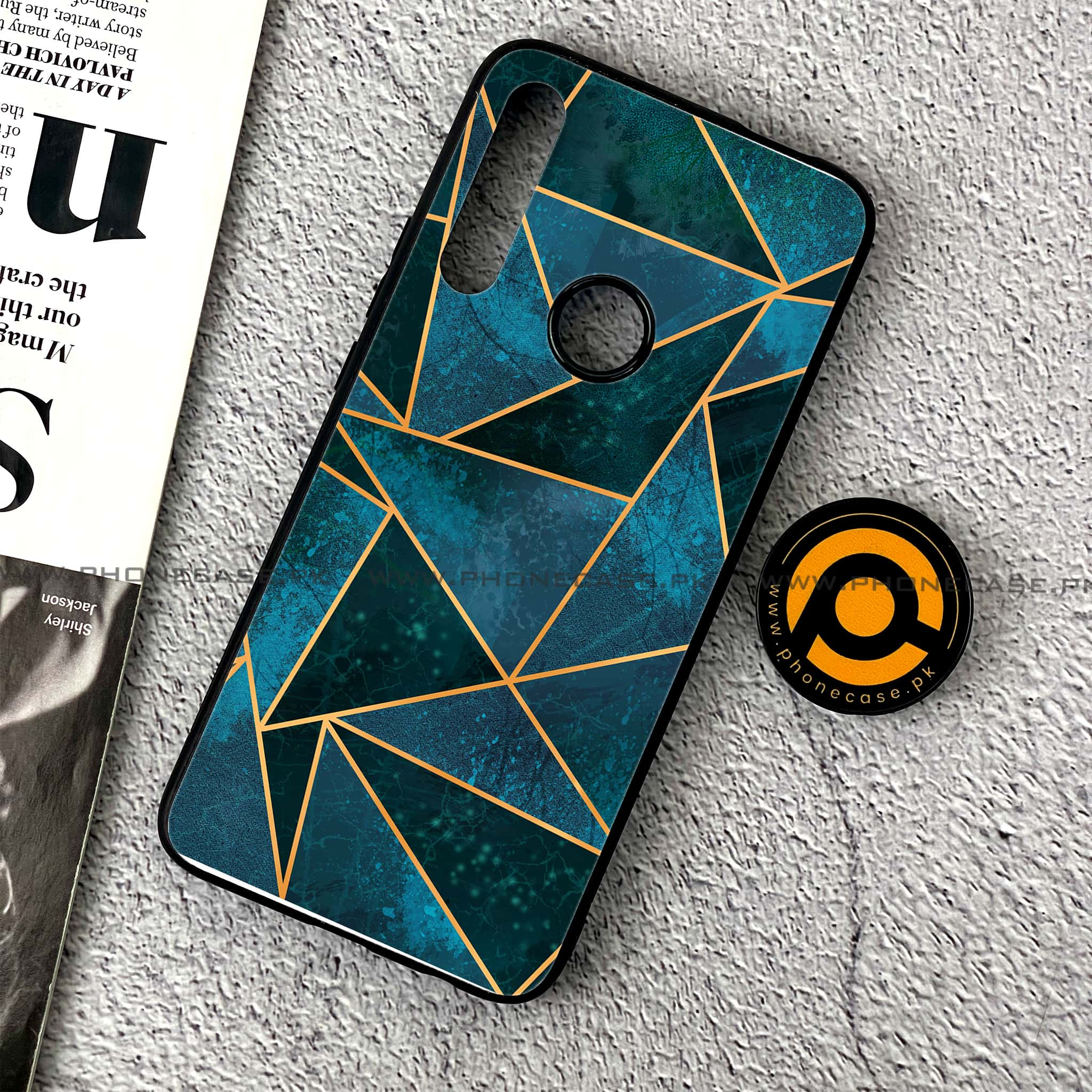 Huawei Y9 Prime (2019) - Geometric Marble series - Premium Printed Glass soft Bumper shock Proof Case