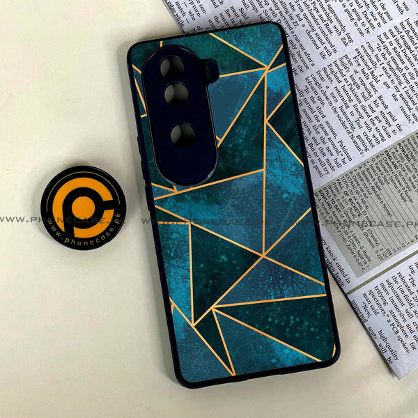 Vivo V40e - Geometric Marble Design 6 - Premium Printed Glass soft Bumper shock Proof Case CS-23568