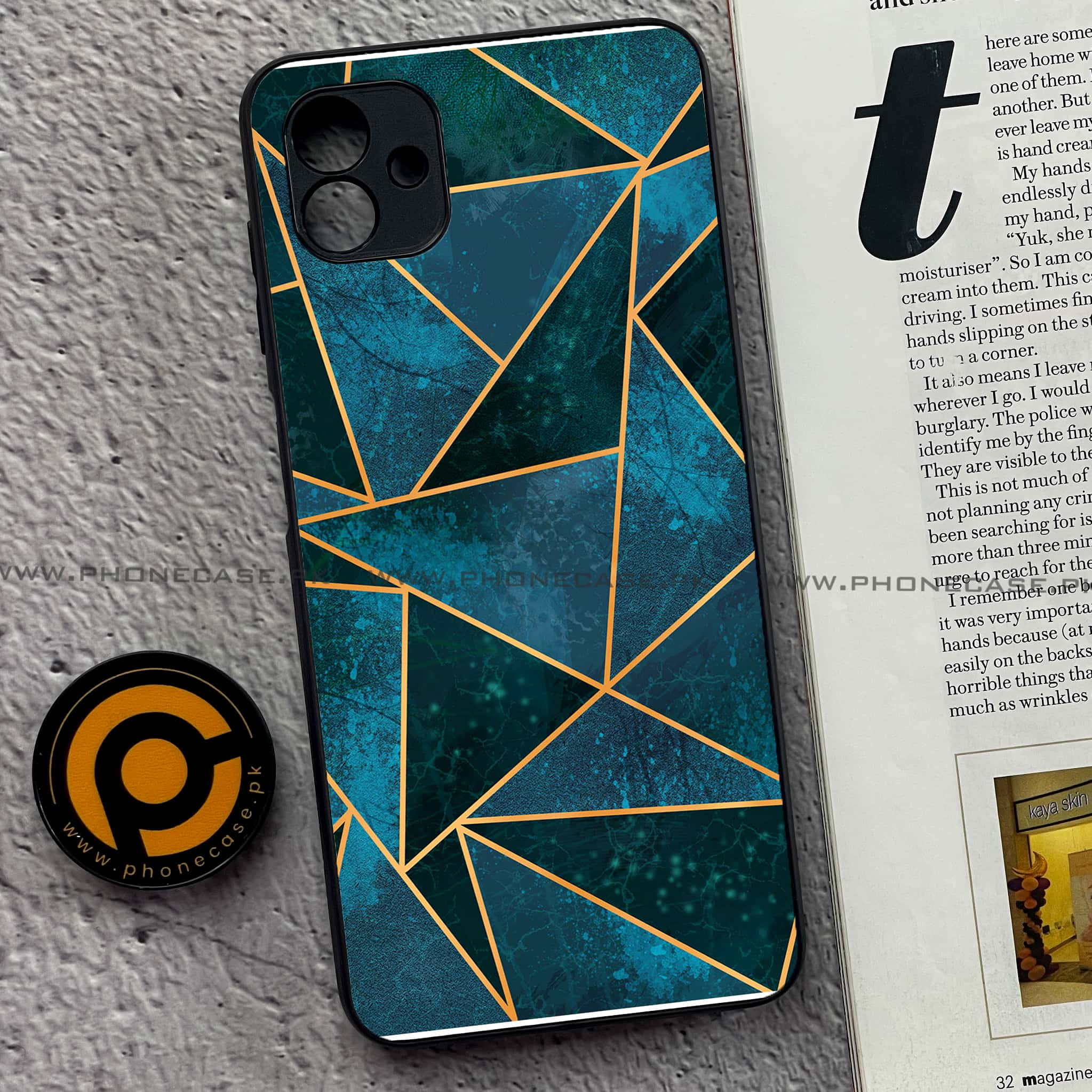 Samsung Galaxy A04 - Geometric Marble  Series - Premium Printed Metal soft Bumper shock Proof Case