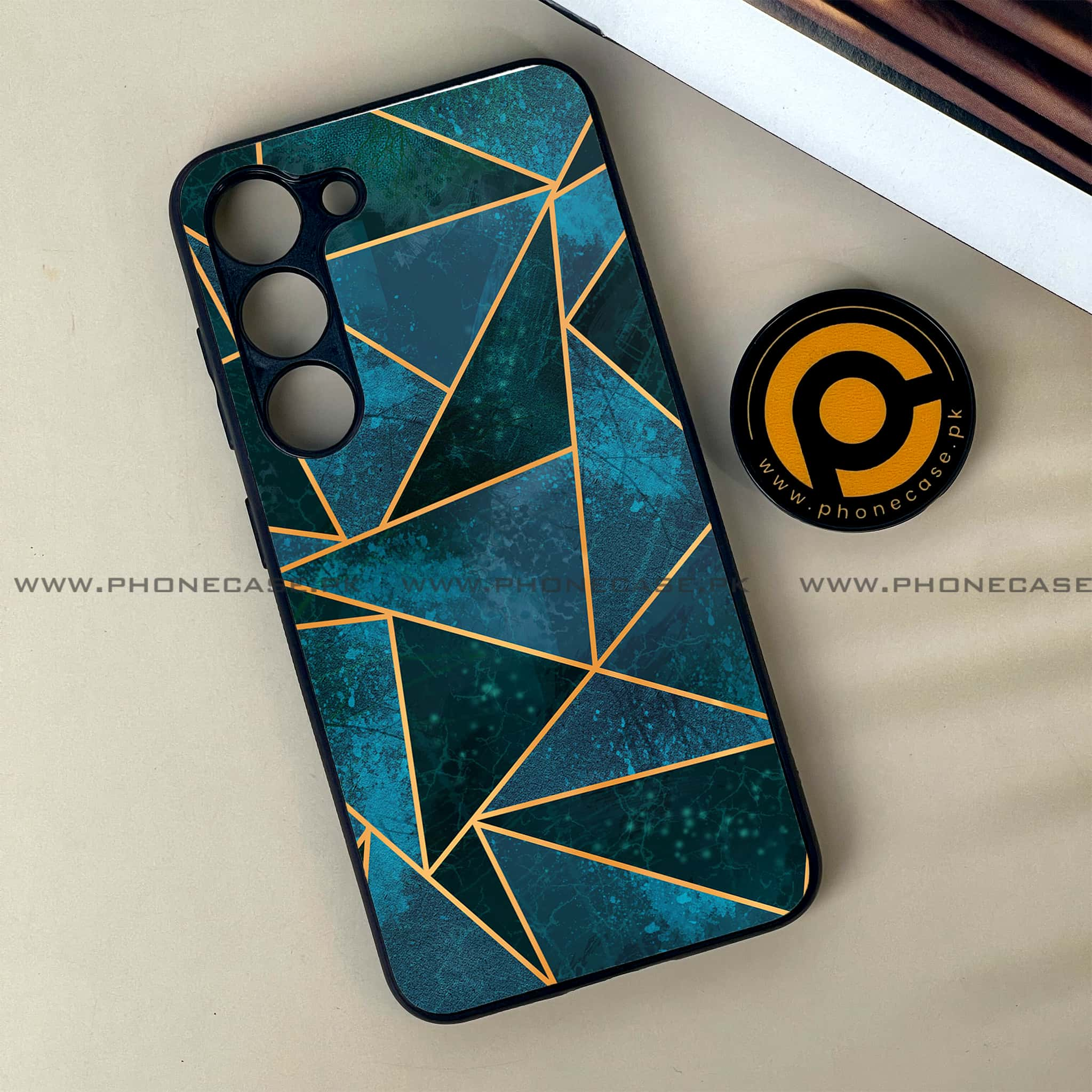 Samsung Galaxy S23 - Geometric Marble Series - Premium Printed Glass soft Bumper shock Proof Case