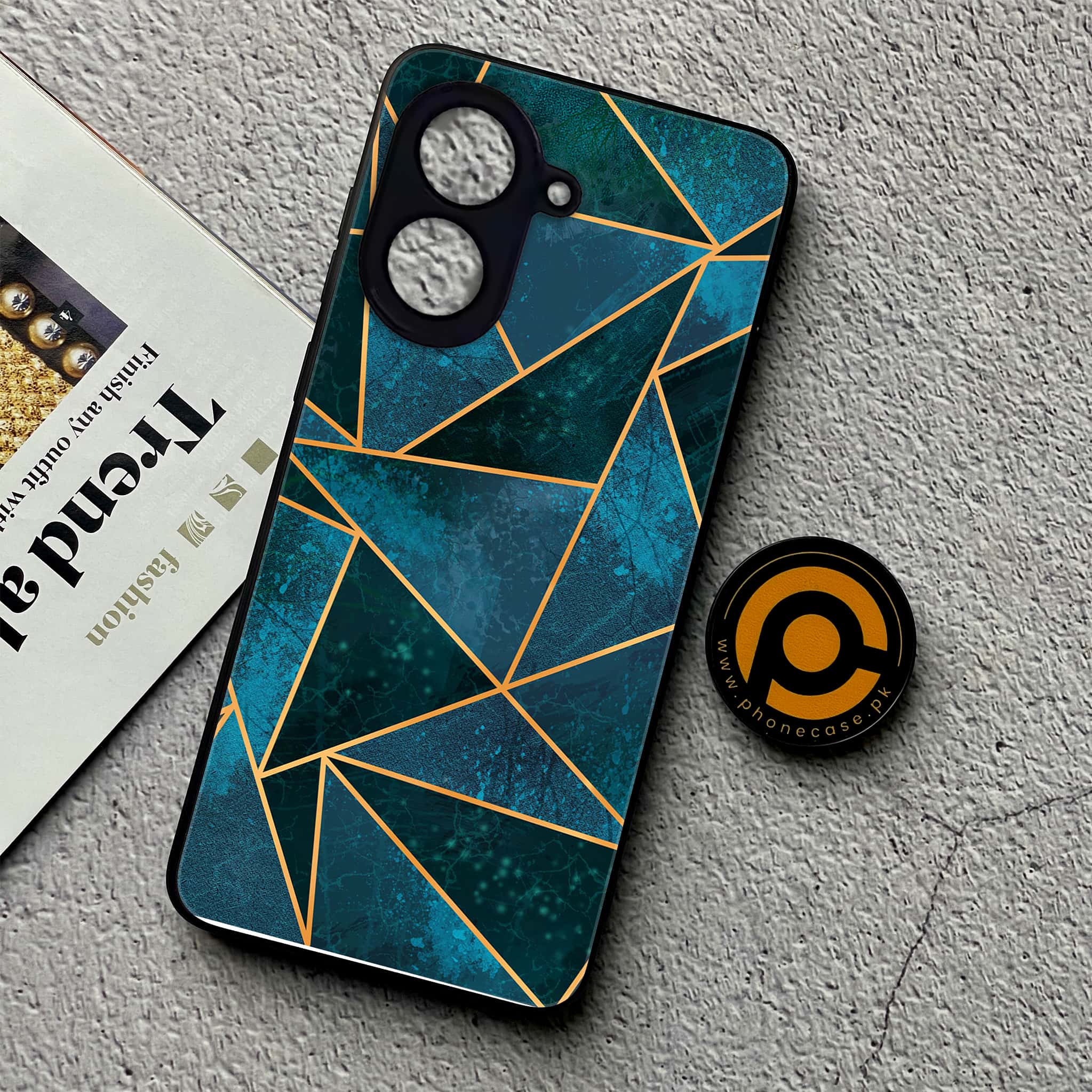 Xiaomi Redmi A5 - Geometric Marble Series - Premium Metal Printed soft Bumper shock Proof Case