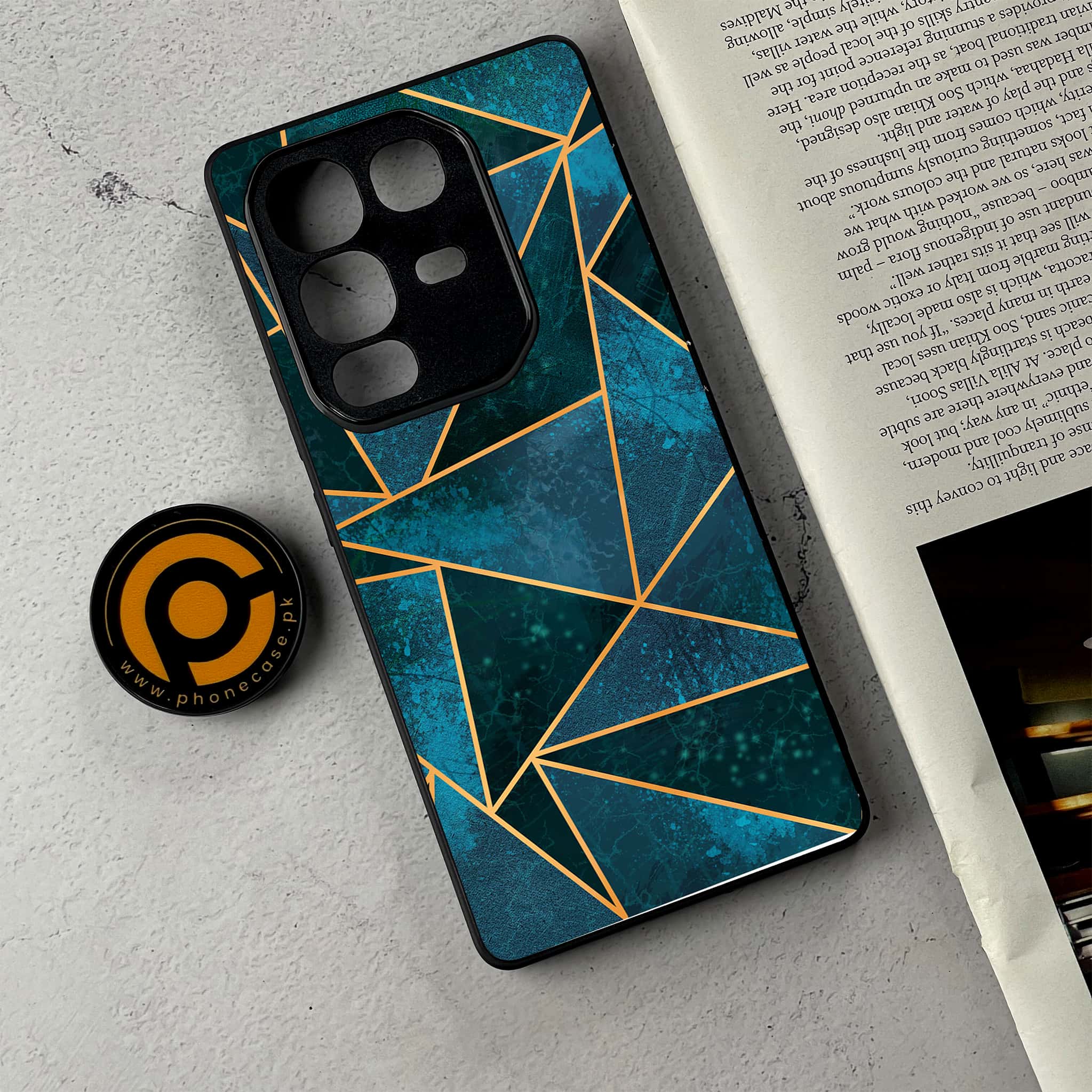 Infinix Note 50 Pro Plus - Geometric Marble Series - Premium Metal Printed Soft Bumper Shockproof Case