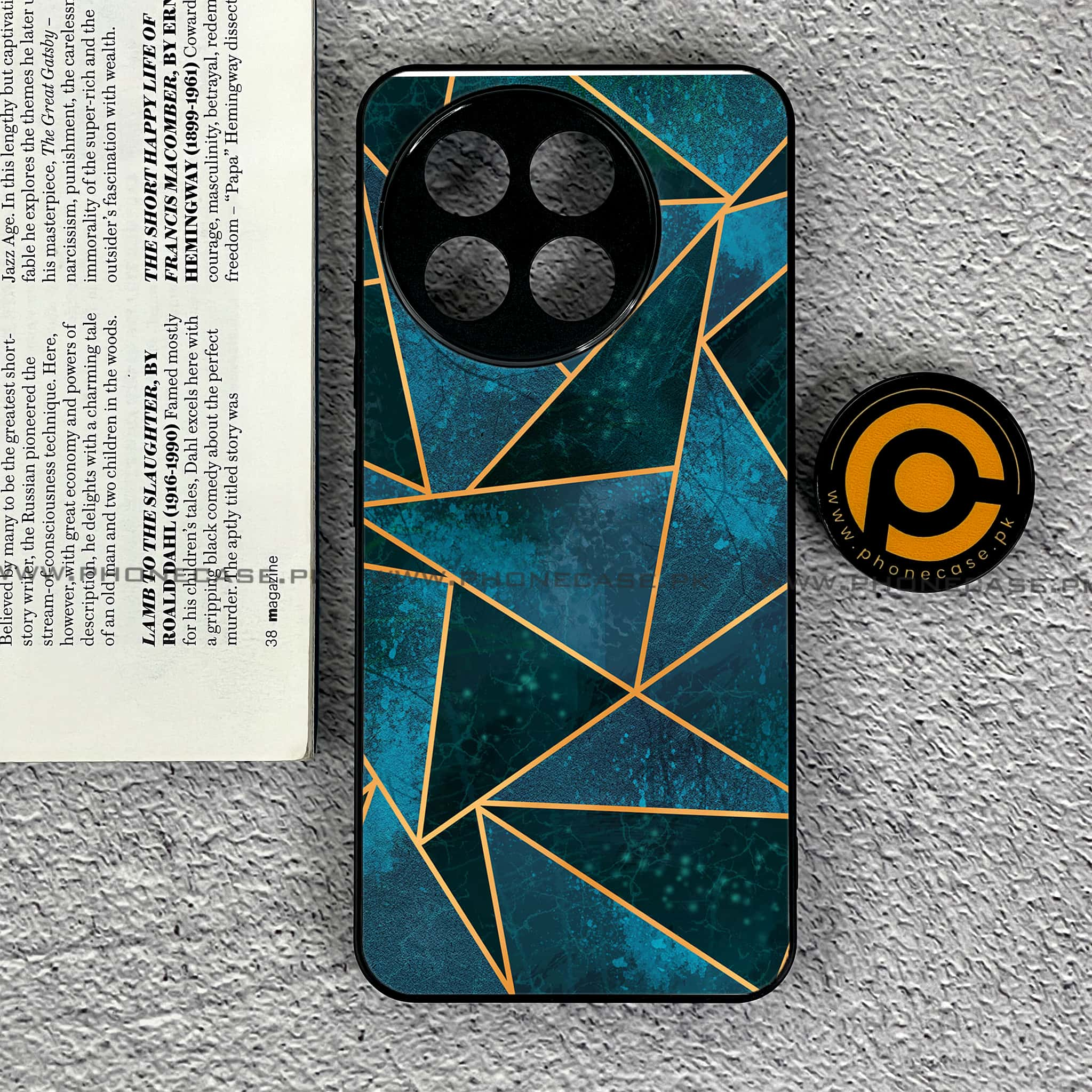 Tecno Spark 30 Pro - Geometric Marble Series - Premium Printed Glass soft Bumper shock Proof Case