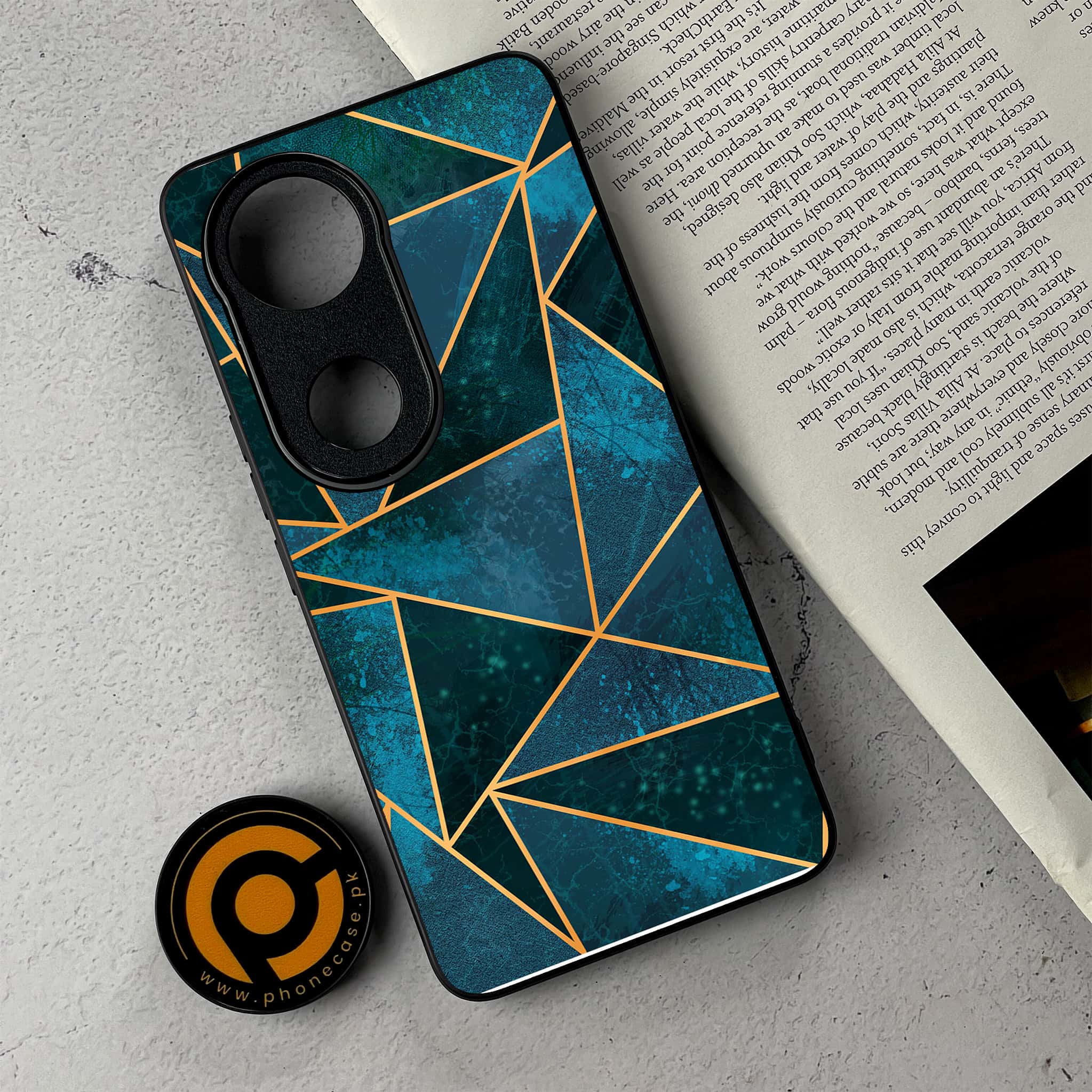 Vivo V50 - Geometric Marble Series - Premium Metal Printed Soft Bumper Shockproof Case