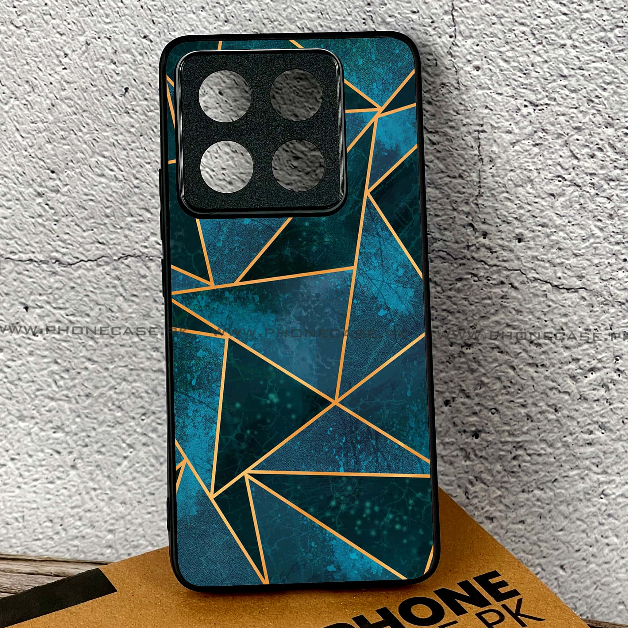 Xiaomi 14T Pro - Geometric Marble Series - Premium Printed Glass soft Bumper shock Proof Case