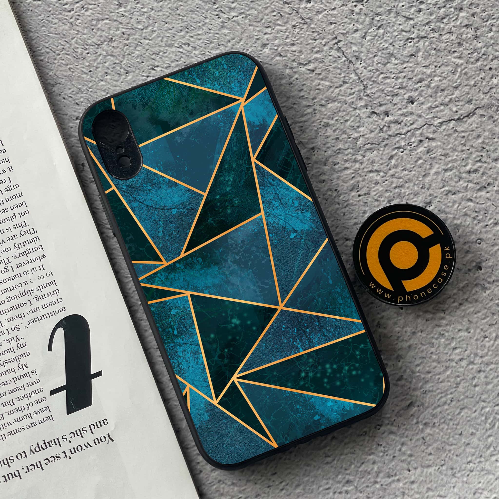 iPhone XR - Geometric Marble Series - Premium Metal Printed soft Bumper shock Proof Case