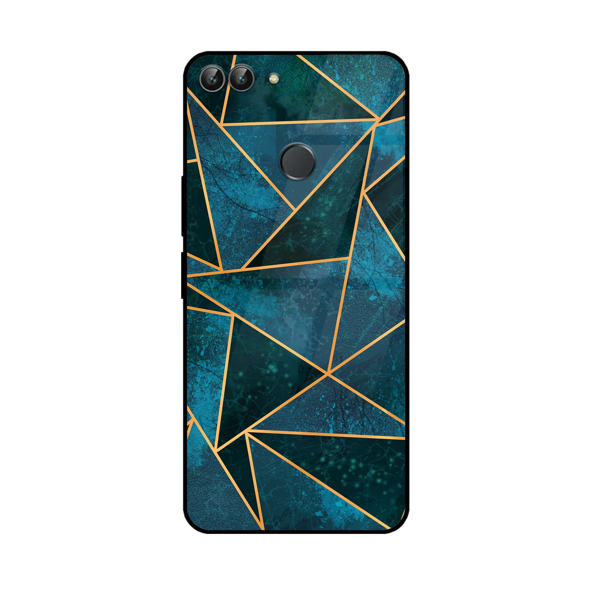 Huawei P Smart - Geometric Marble Series - Premium Printed Glass soft Bumper shock Proof Case