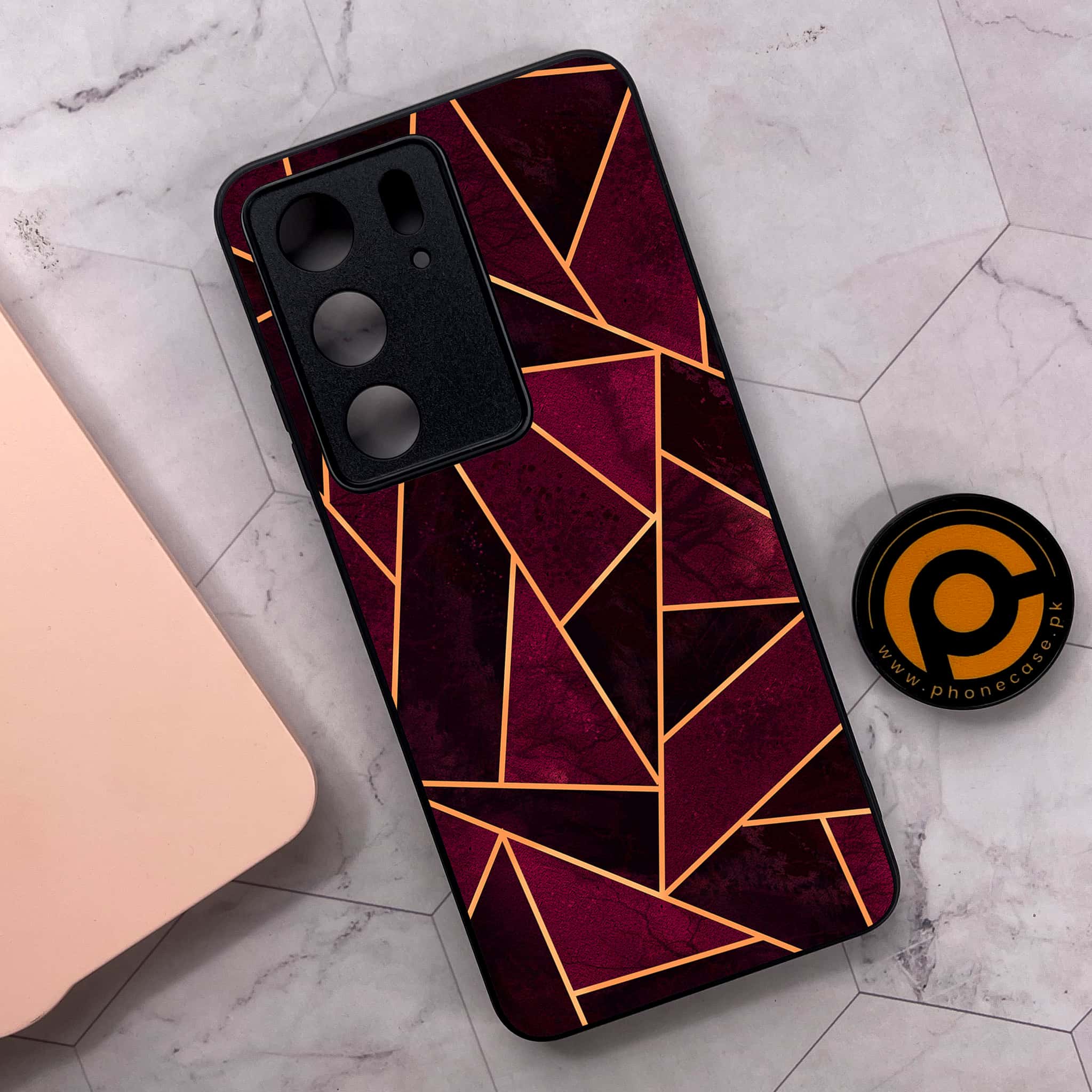 Realme C75x 4G - Geometric Marble Series - Premium Metal Printed soft Bumper shock Proof Case