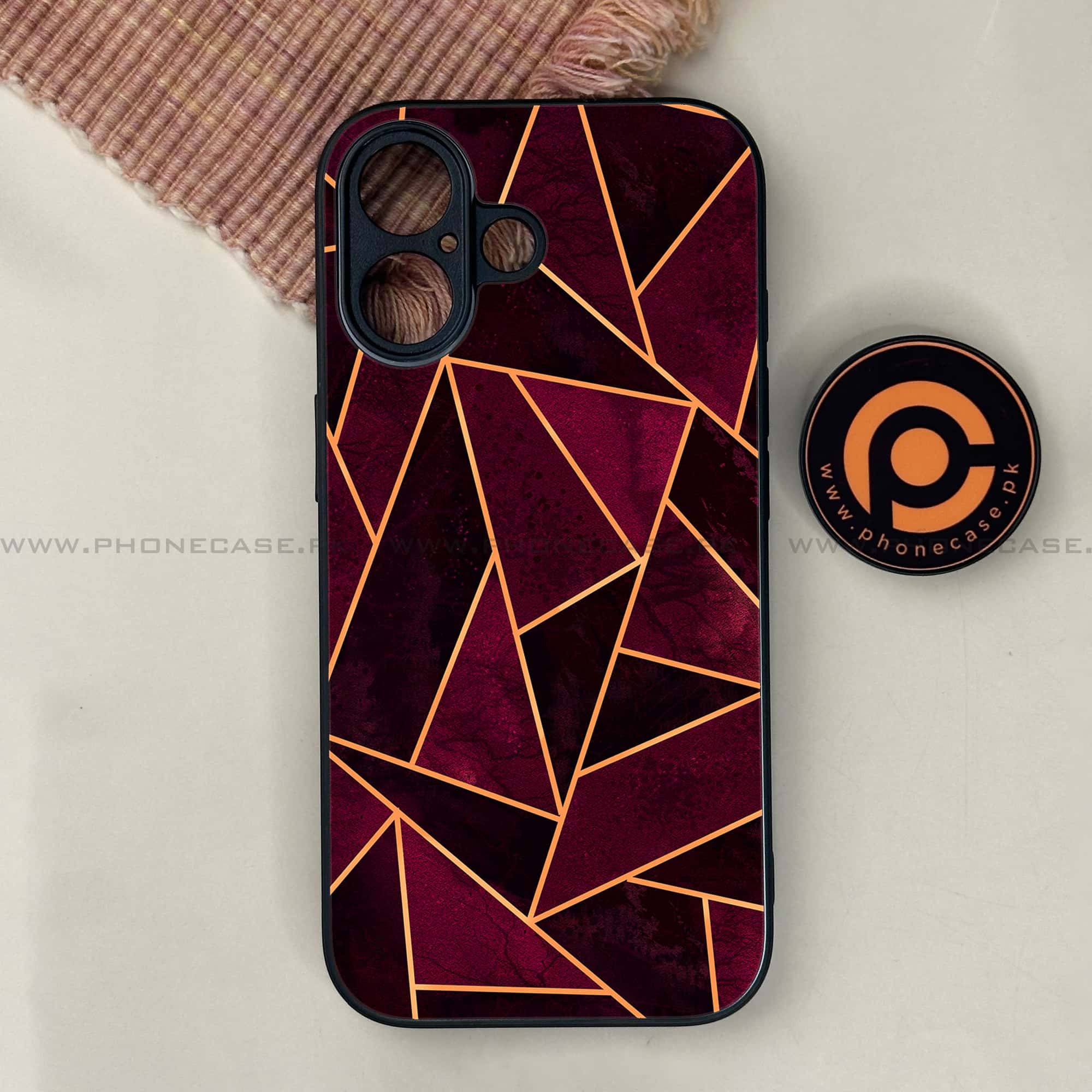 iPhone 17 - Geometric Marble Series - Premium Printed Glass soft Bumper shock Proof Case