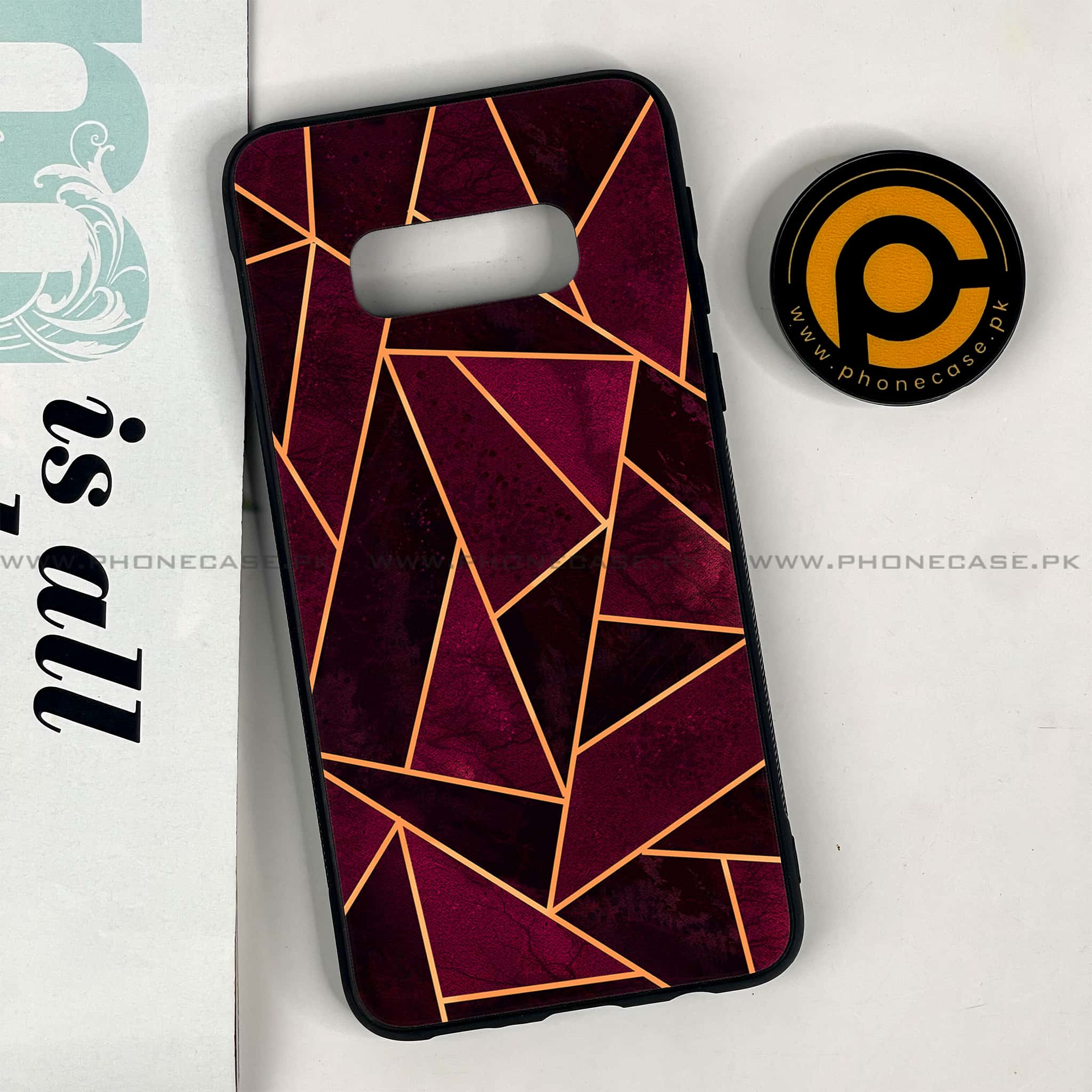 Galaxy S10e - Geometric Marble Series - Premium Printed Glass soft Bumper shock Proof Case