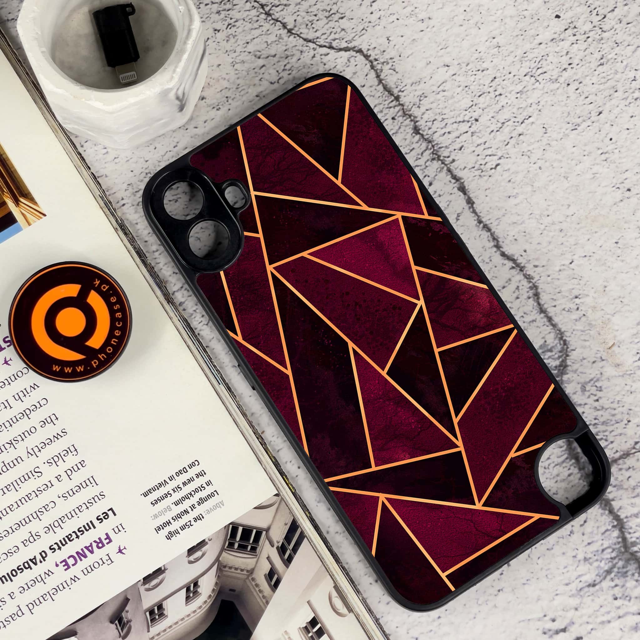 Nothing CMF Phone 1 - Geometric Marble Series - Premium Metal Printed soft Bumper Shock Proof Case