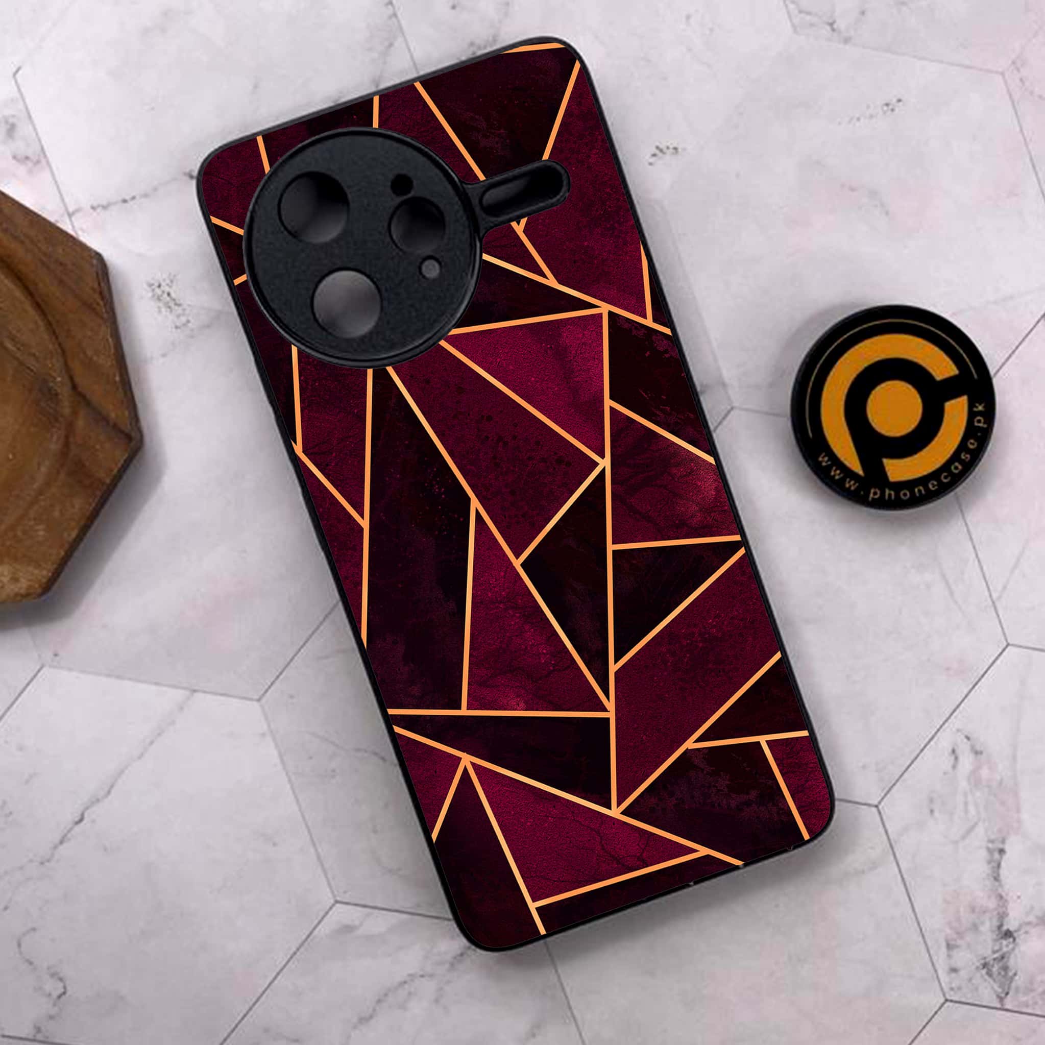 Xiaomi Poco F7 Ultra 5G - Geometric Marble Series - Premium Metal Printed soft Bumper shock Proof Case