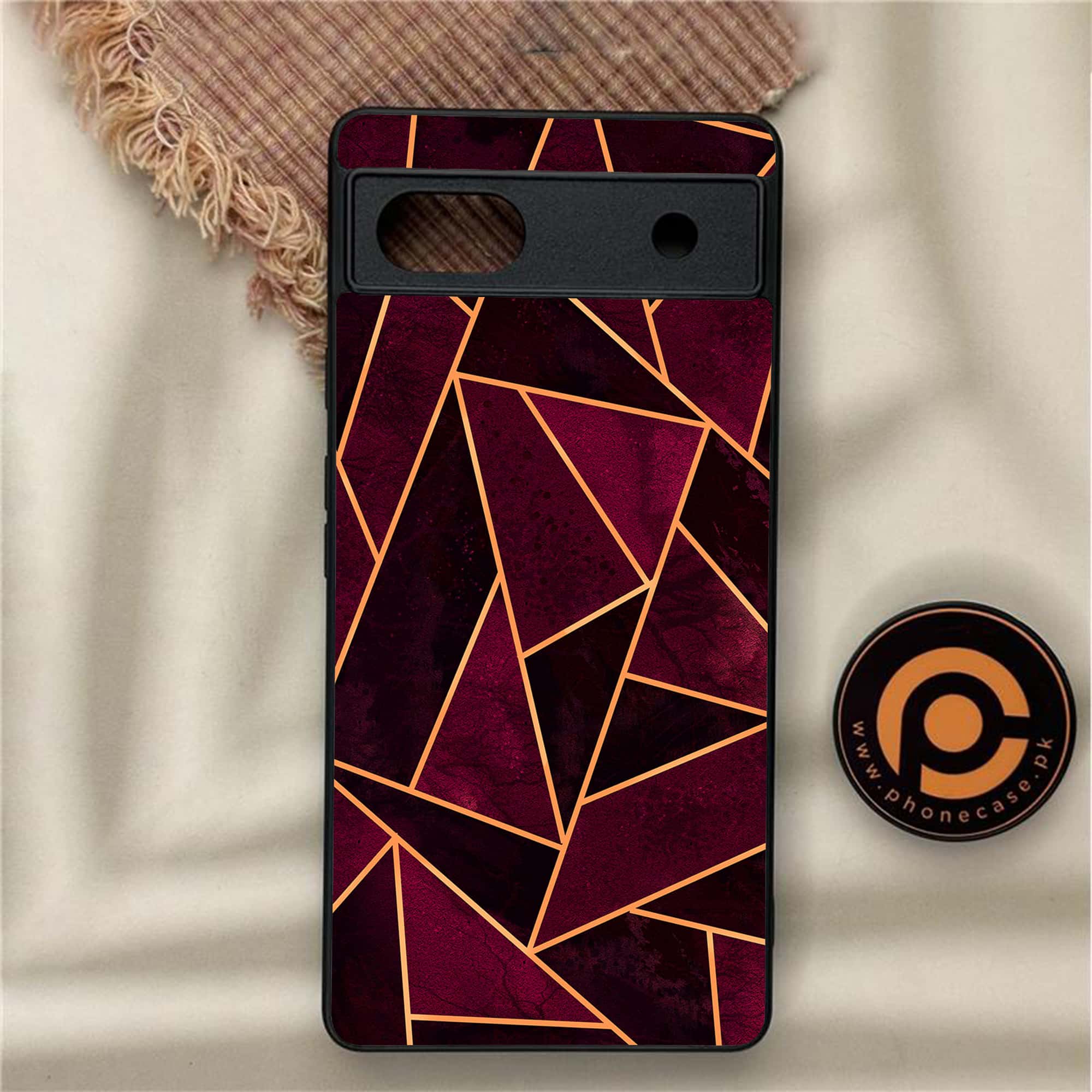 Google Pixel 6A - Geometric Marble Series - Premium Metal Printed soft Bumper Shock Proof Case