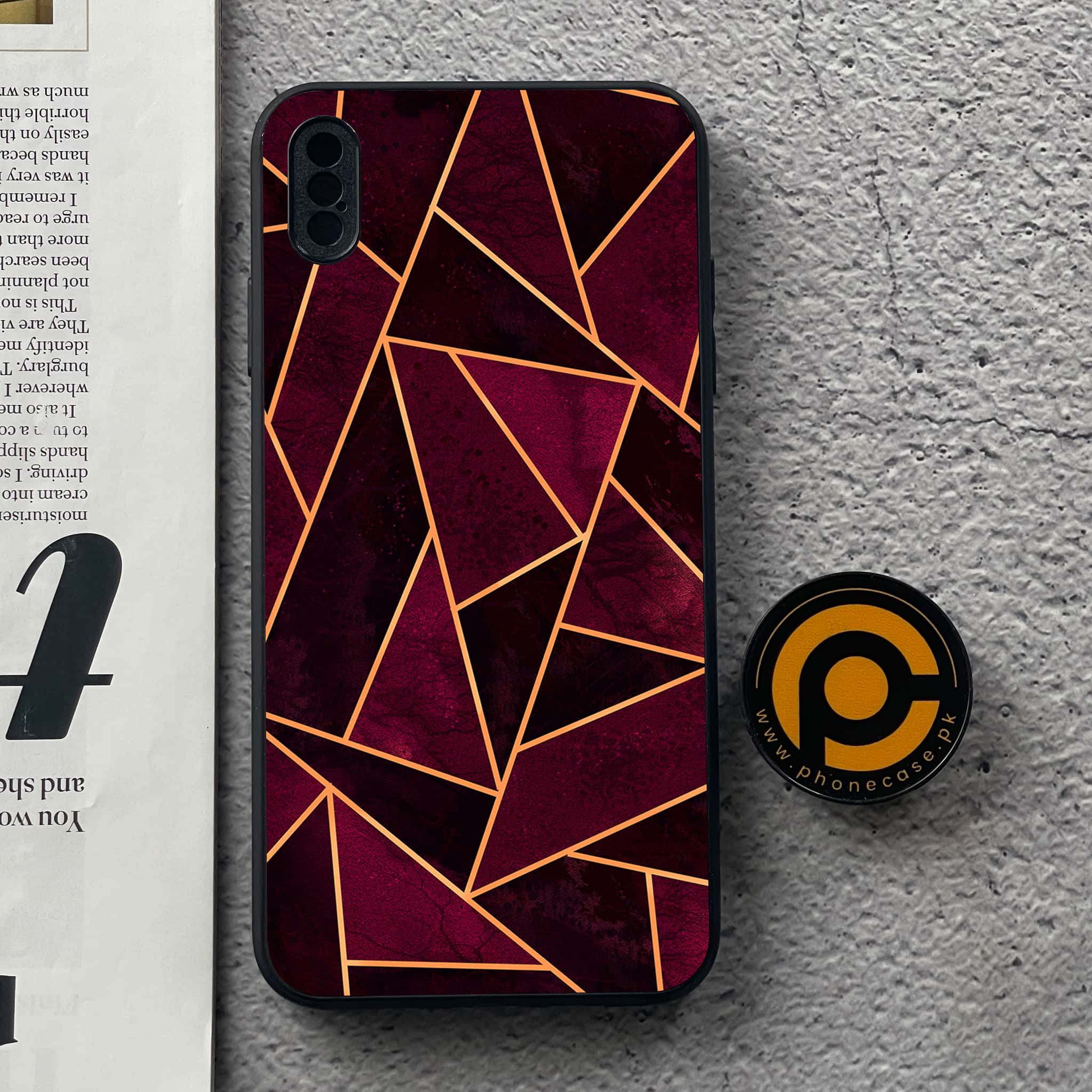 iPhone XS Max - Geometric Marble Series - Premium Metal Printed soft Bumper shock Proof Case