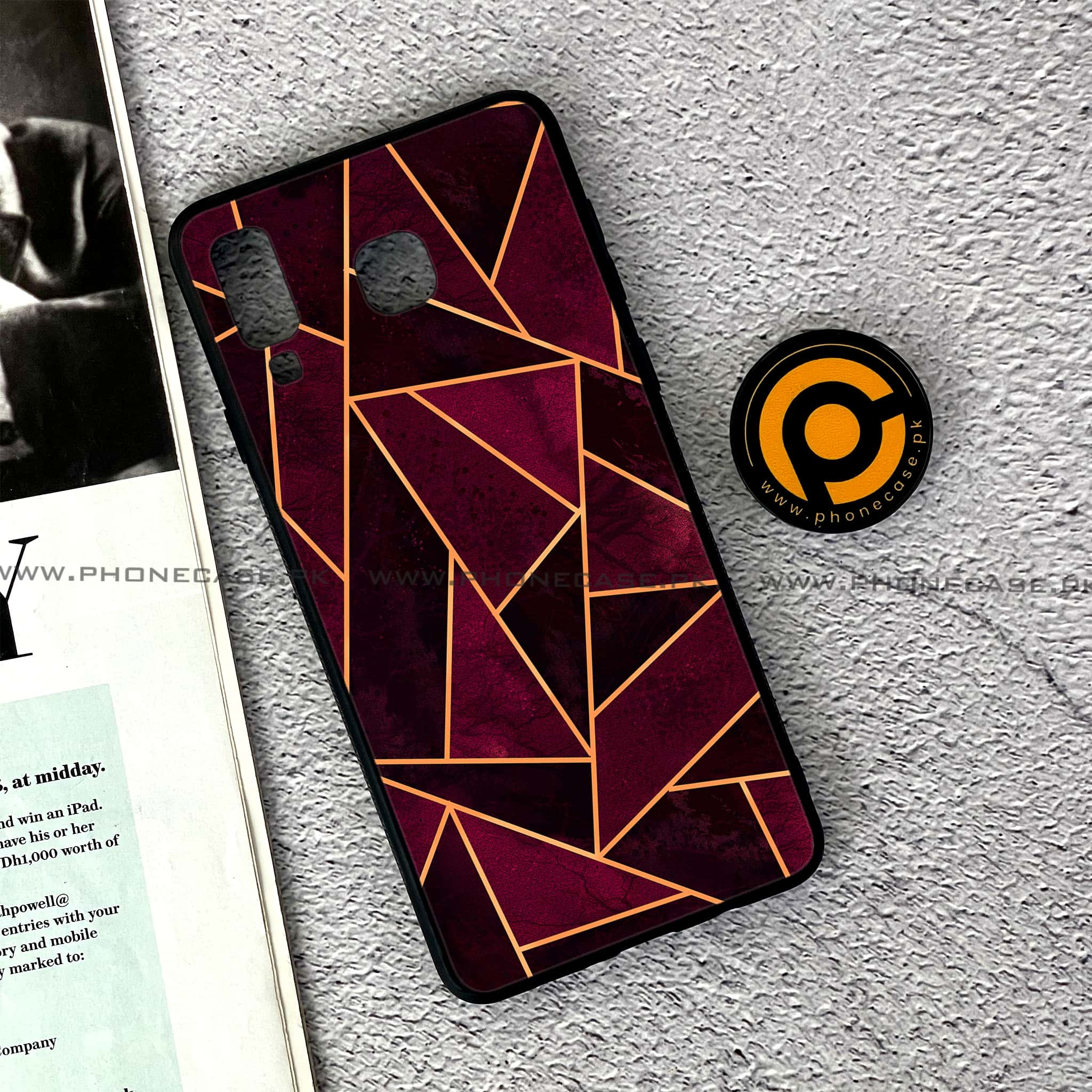 Samsung Galaxy A8 Star(A9 Star) - Geometric Marble Series - Premium Printed Glass soft Bumper shock Proof Case