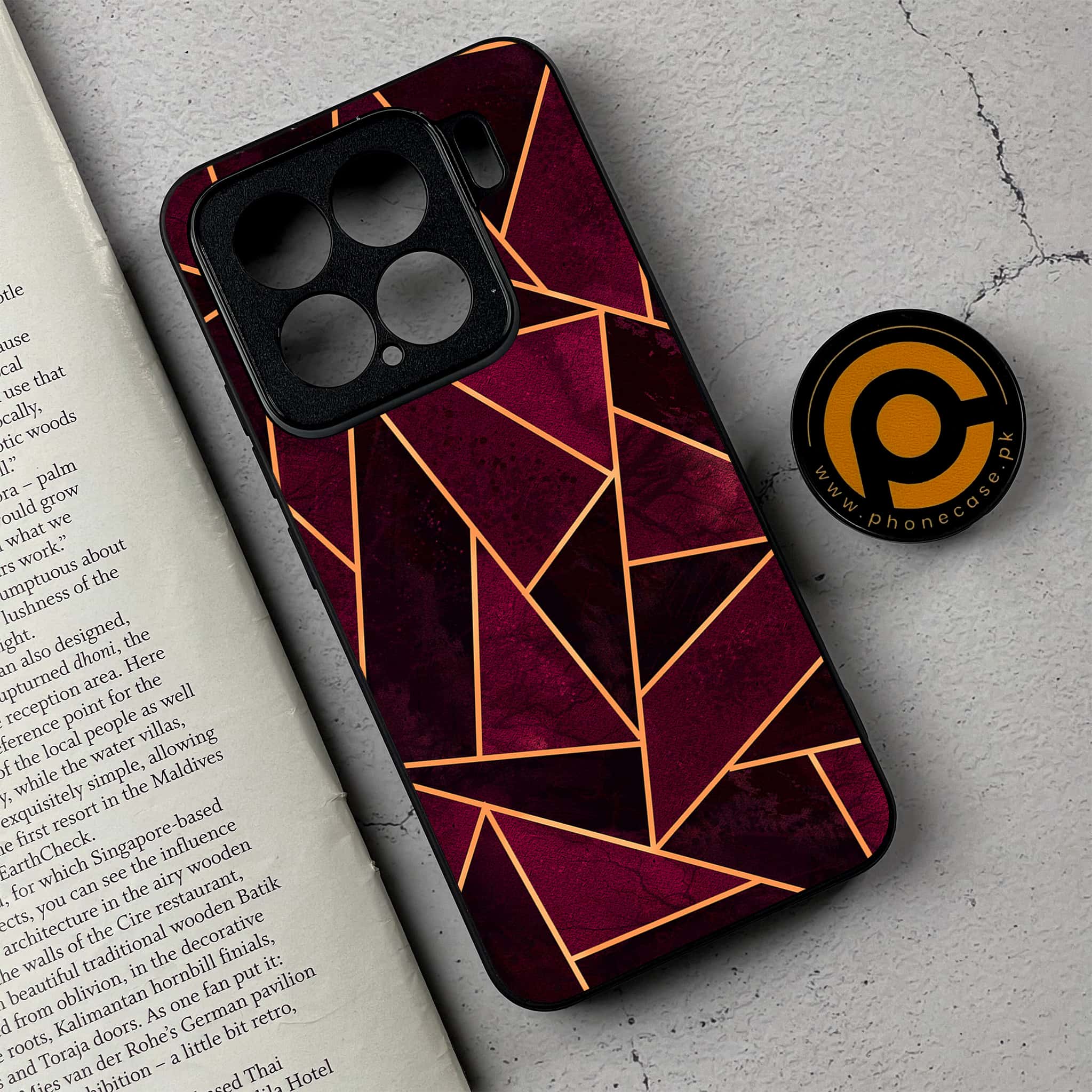 Xiaomi 15 - Geometric Marble Series - Premium Metal Printed soft Bumper shock Proof Case