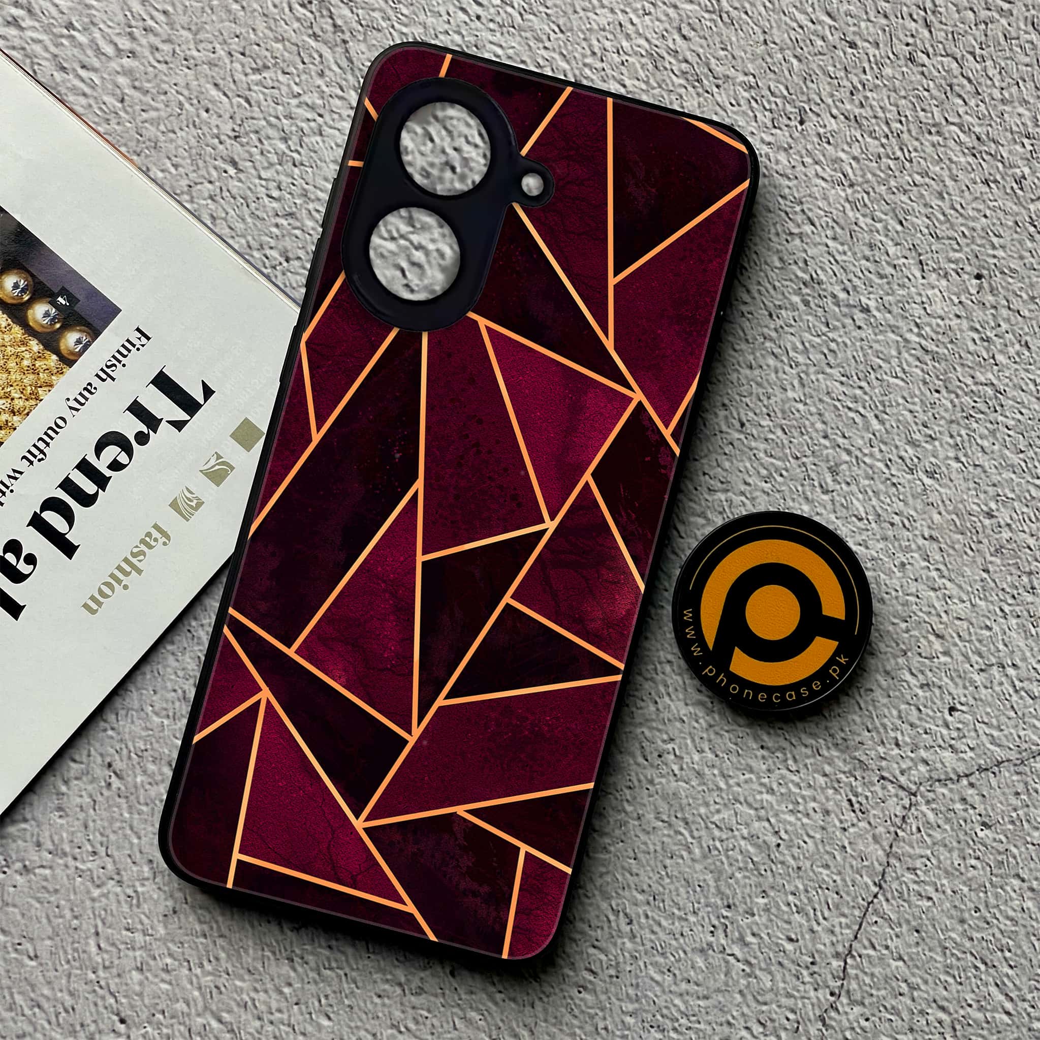 Xiaomi Redmi A5 - Geometric Marble Series - Premium Metal Printed soft Bumper shock Proof Case