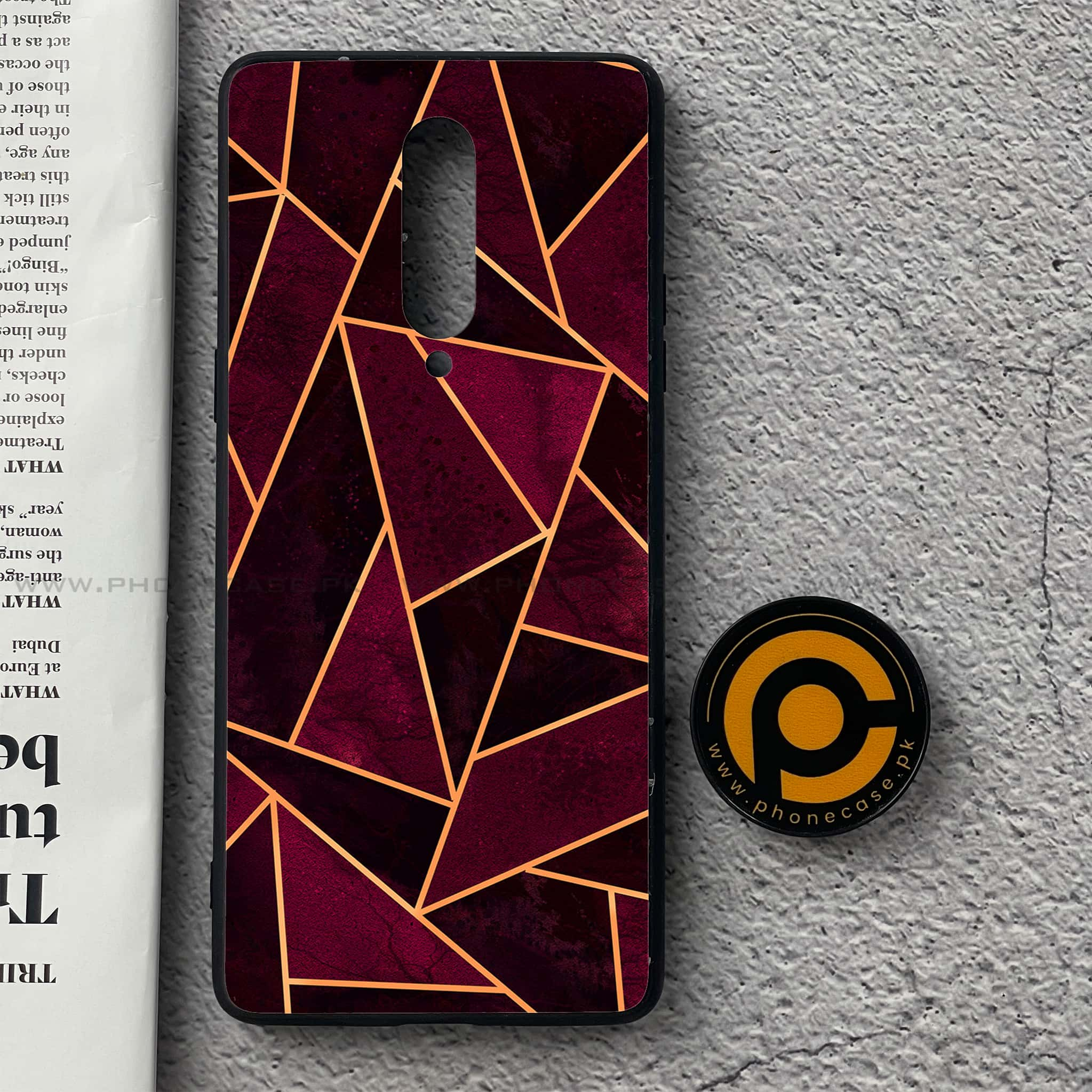 OnePlus 8 - Geometric Marble Series - Premium Printed Glass soft Bumper shock Proof Case