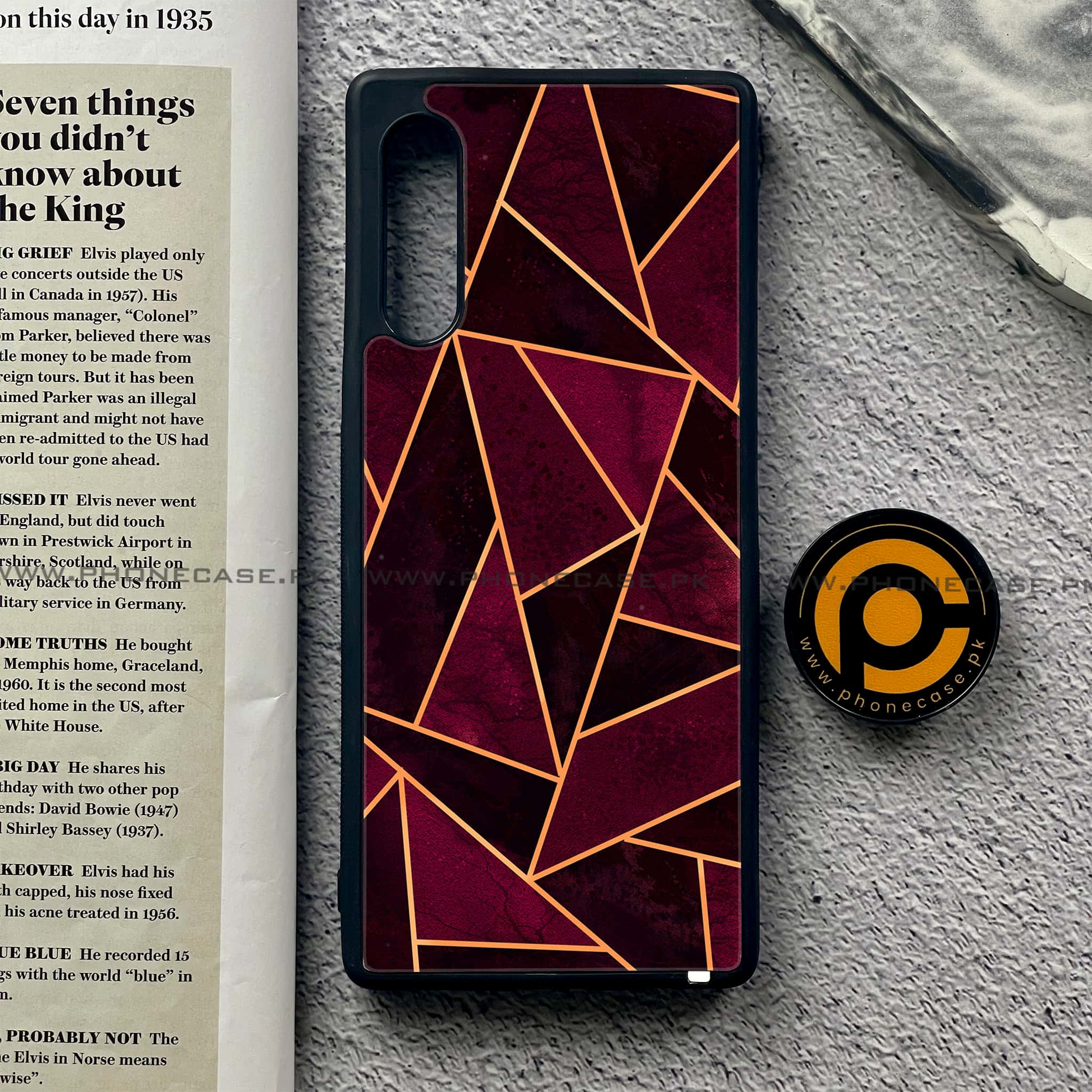 LG Velvet - Geometric Marble Series - Premium Printed Glass soft Bumper shock Proof Case