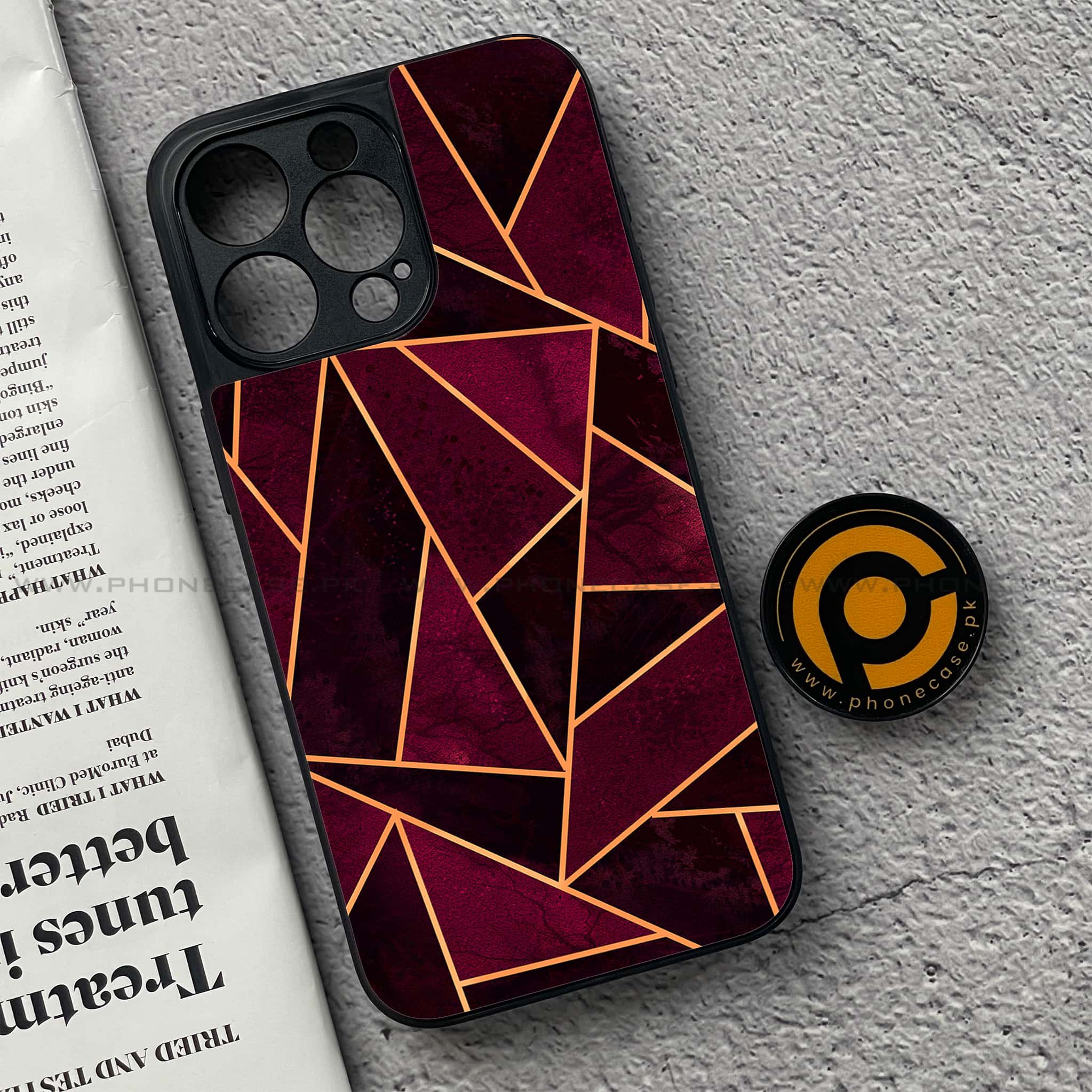 iPhone 15 Pro - Geometric Marble Series - Premium Metal Printed soft Bumper shock Proof Case