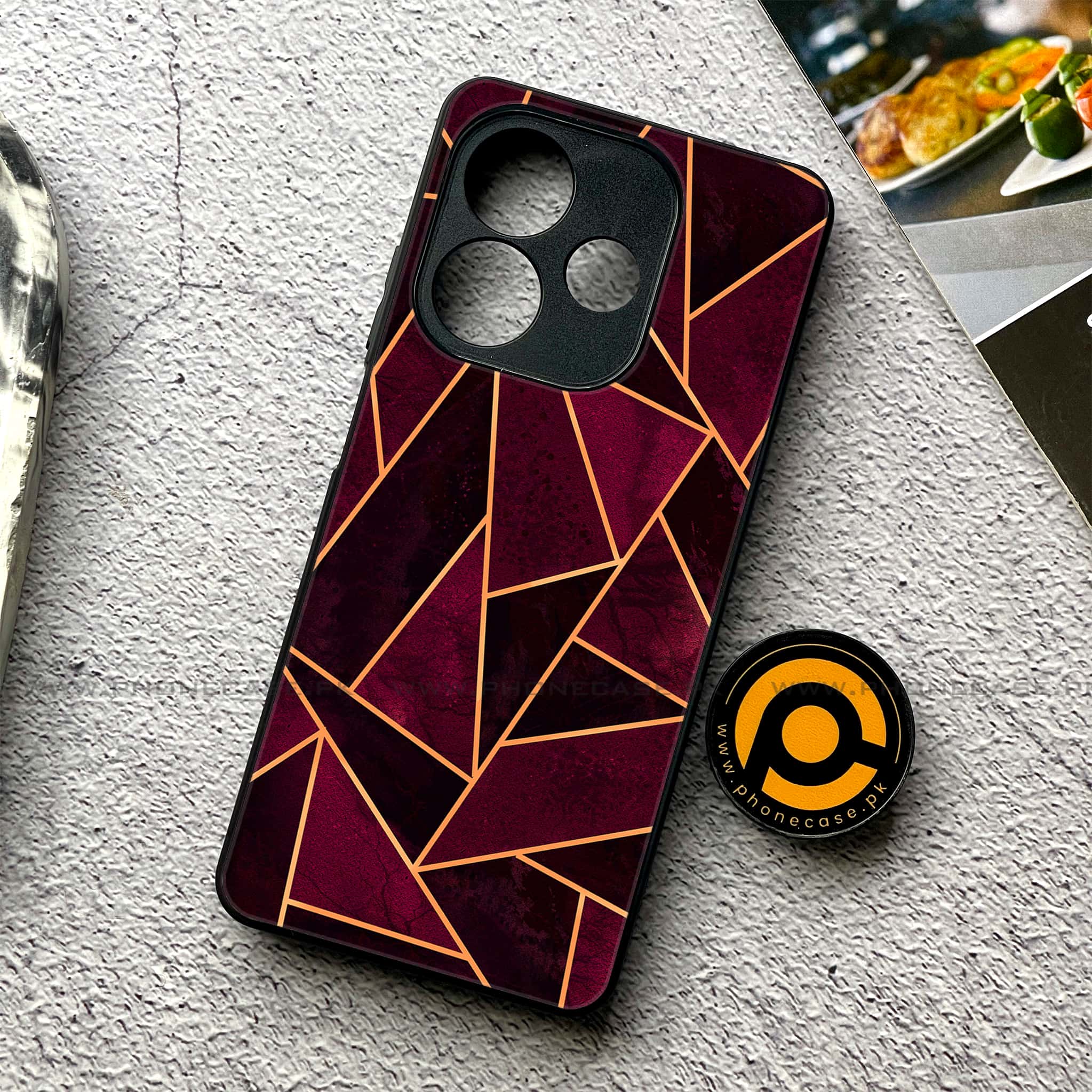 Oppo A5 Pro - Geometric Marble Series - Premium Metal Printed soft Bumper shock Proof Case