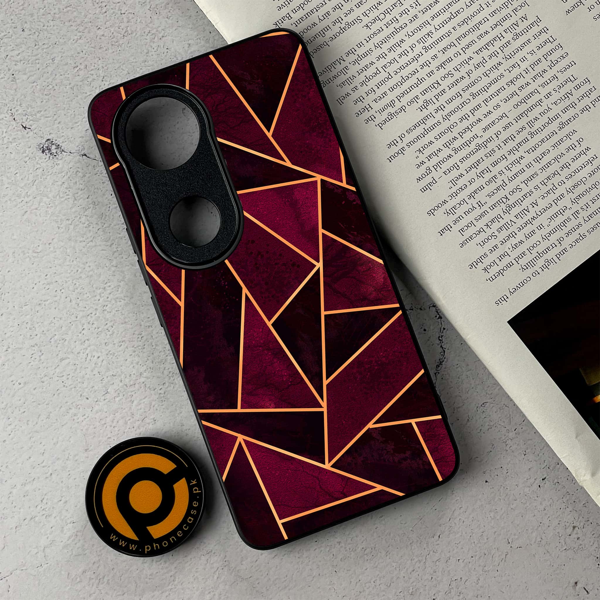 Vivo V50 - Geometric Marble Series - Premium Metal Printed Soft Bumper Shockproof Case