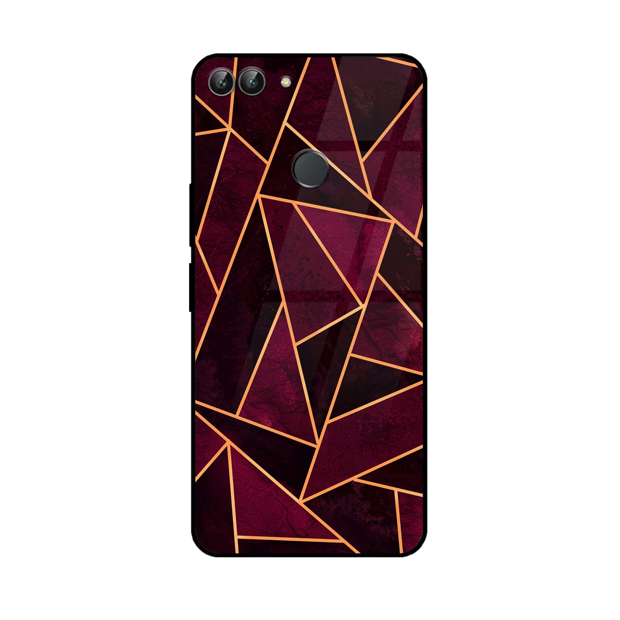 Huawei P Smart - Geometric Marble Series - Premium Printed Glass soft Bumper shock Proof Case