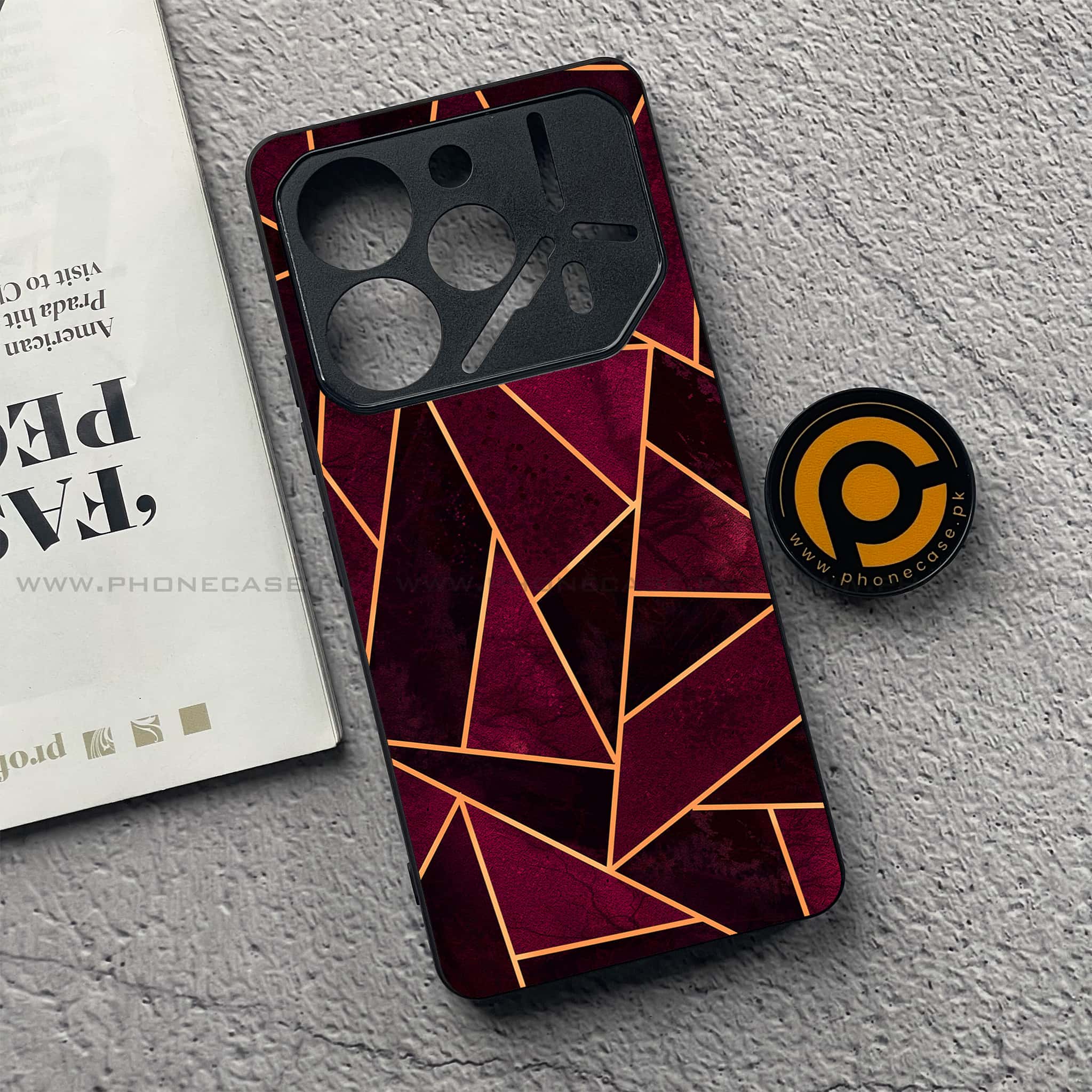 Tecno Pova 6 - Geometric Marble Series - Premium Printed Glass soft Bumper shock Proof Case