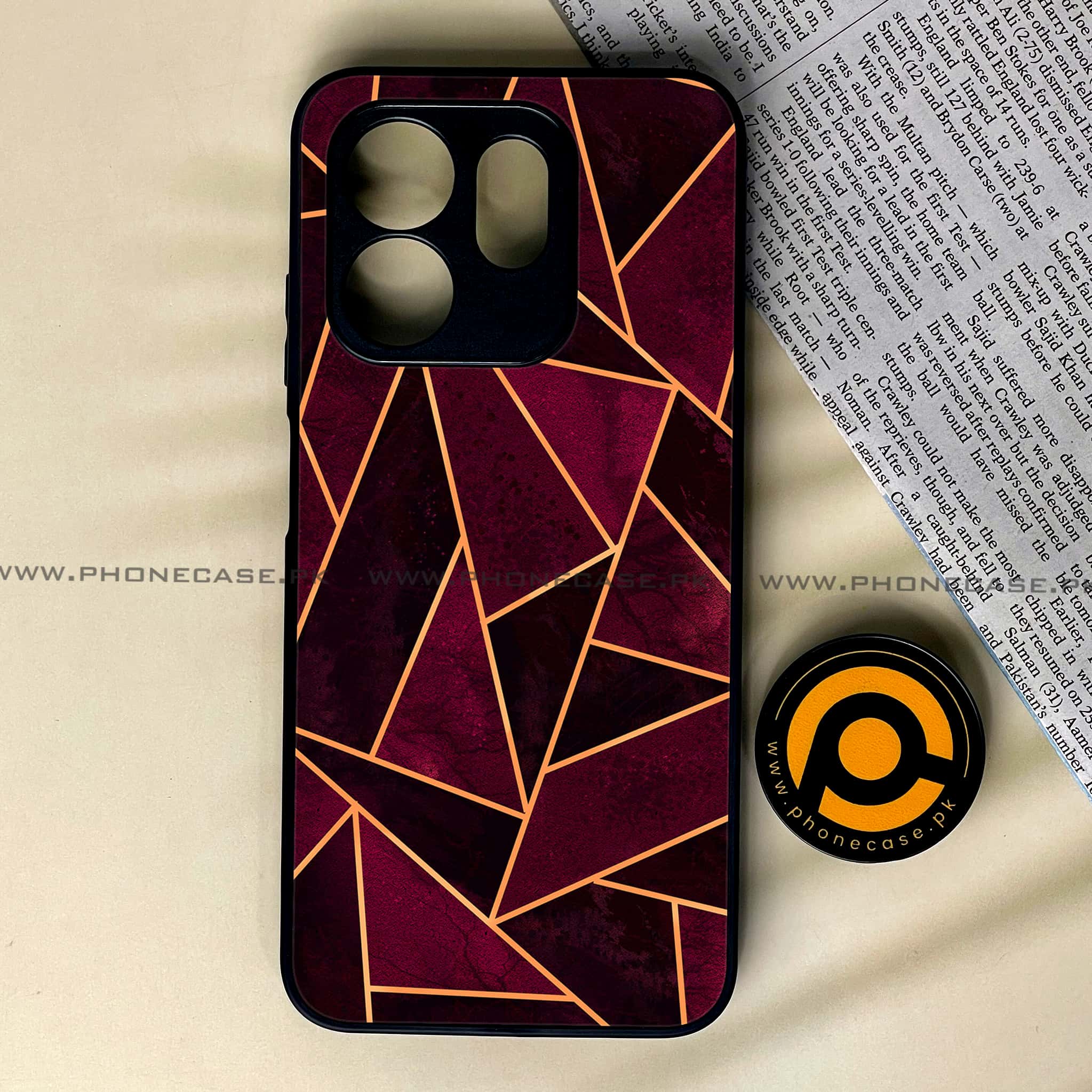 Infinix Smart 9 HD - Geometric Marble Series - Premium Metal Printed soft Bumper shock Proof Case