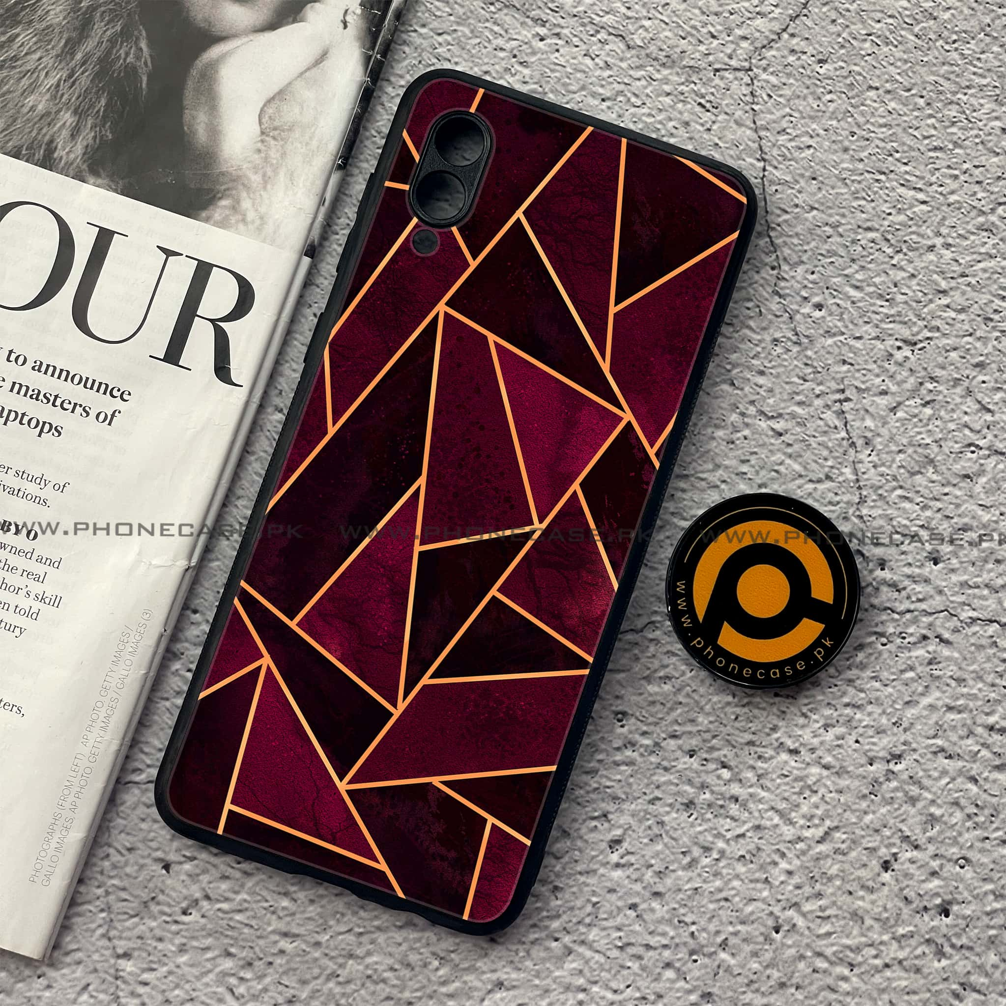 Samsung Galaxy A02 - Geometric Marble Series - Premium Printed Metal soft Bumper shock Proof Case