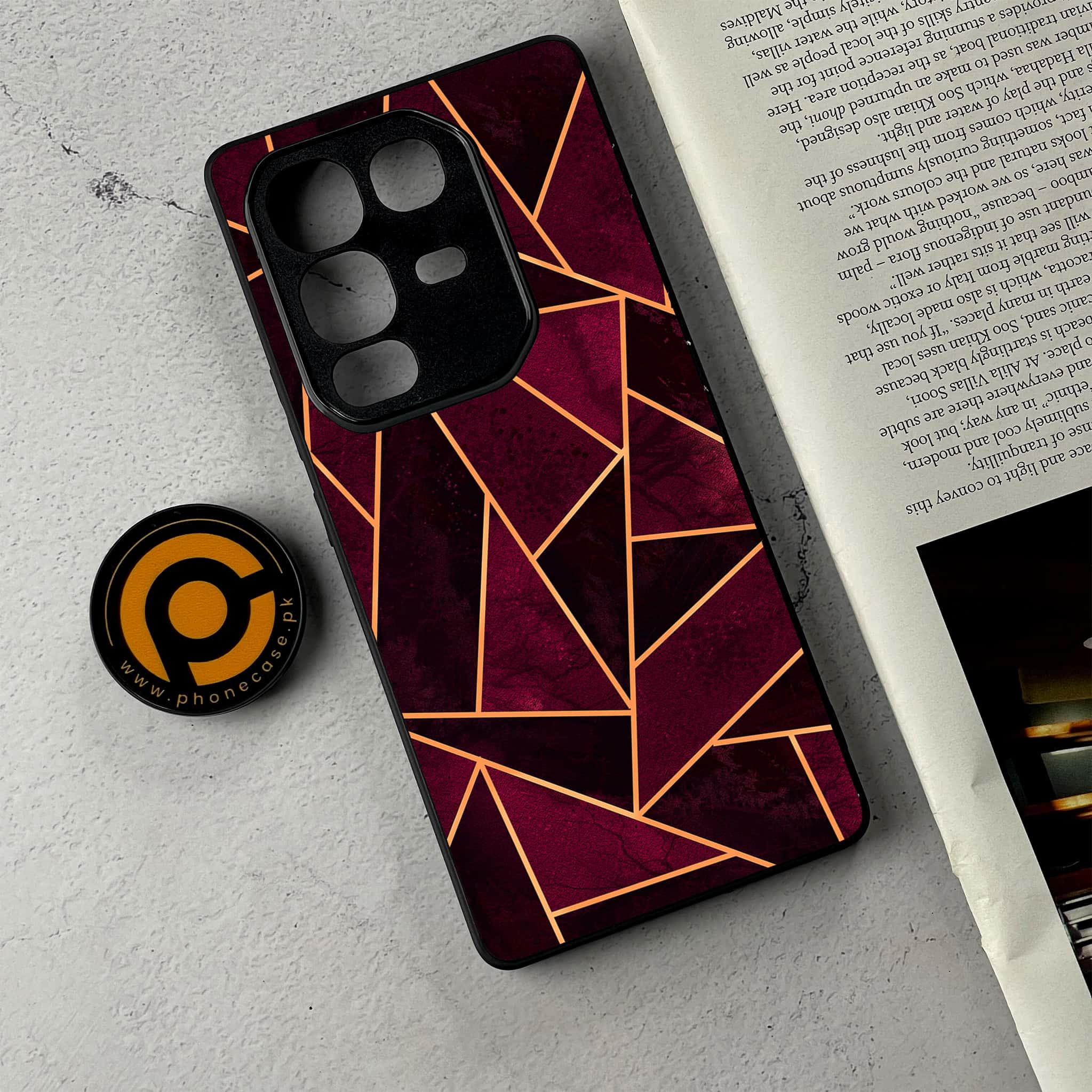 Infinix Note 50 - Geometric Marble Series - Premium Metal Printed Soft Bumper Shockproof Case