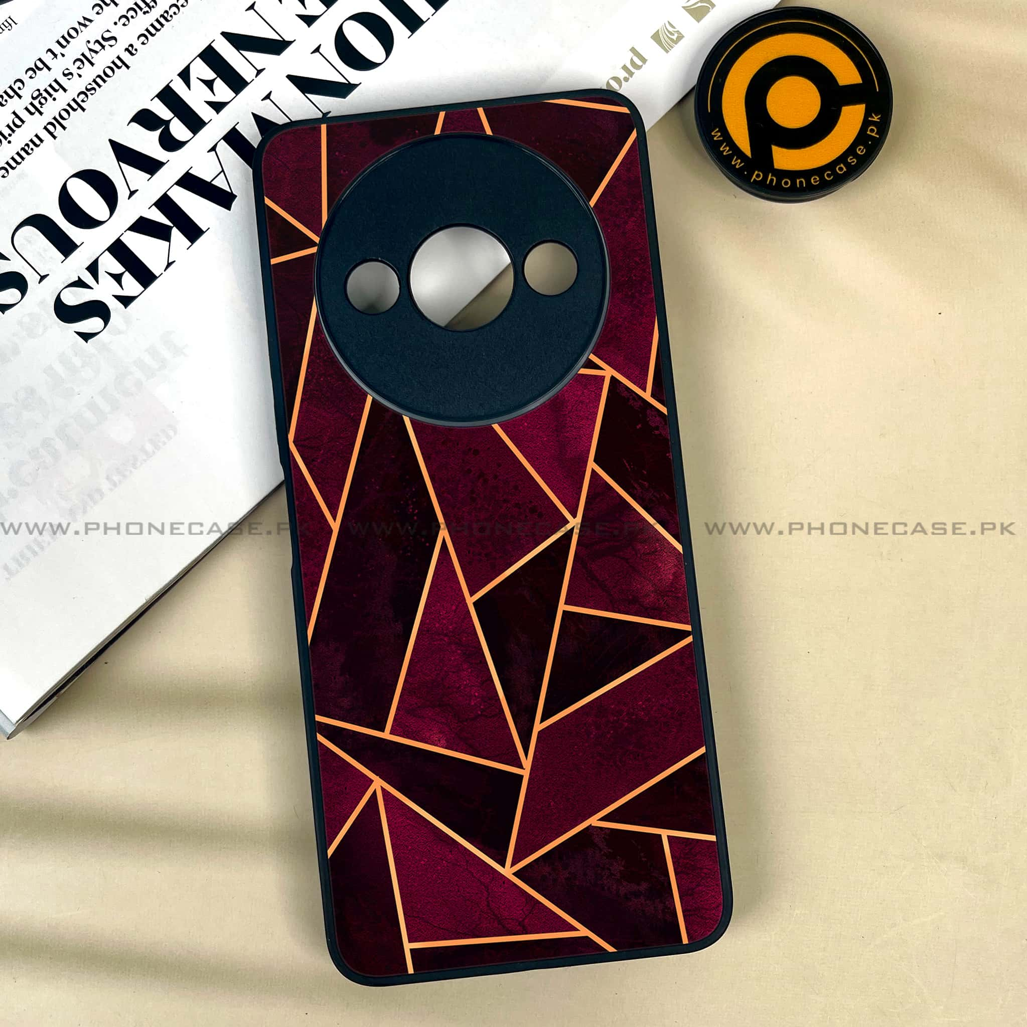 Xiaomi Redmi A3x - Geometric Marble Series - Premium Printed Metal soft Bumper shock Proof Case