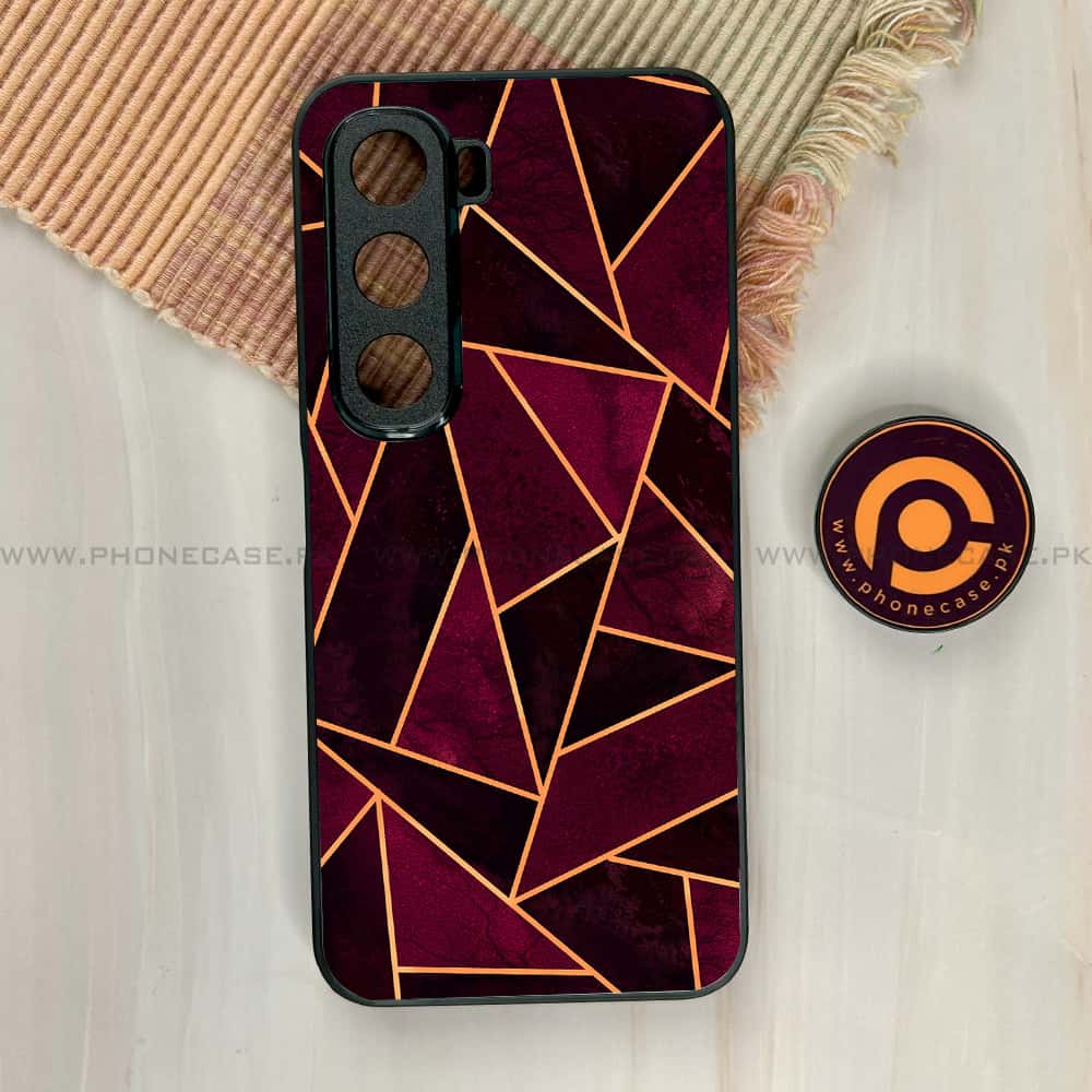Infinix Hot 60i - Geometric Marble Series - Premium Metal Printed soft Bumper shock Proof Case