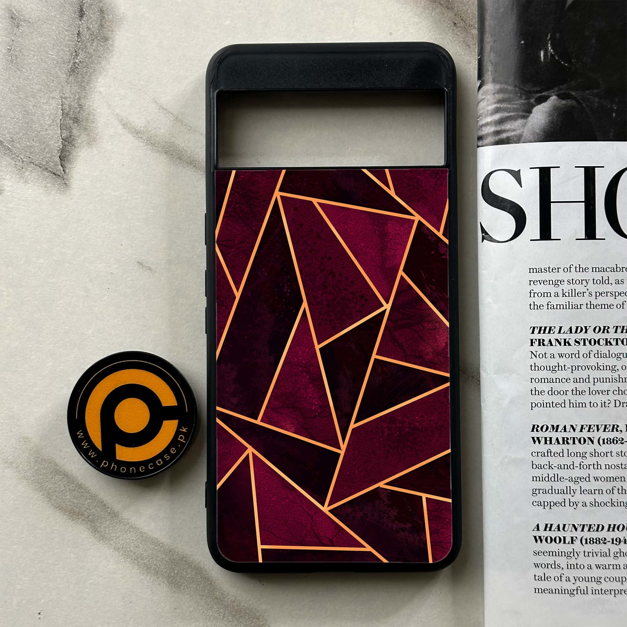 Google Pixel 8 Pro - Geometric Marble Series - Premium Printed Glass soft Bumper shock Proof Case