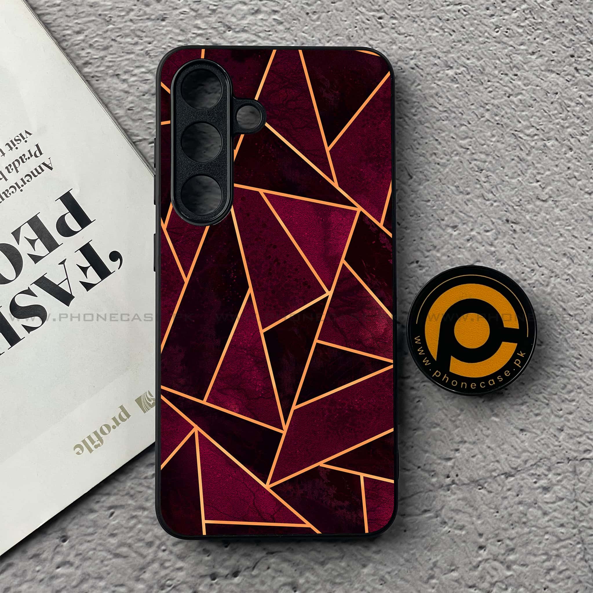 Samsung Galaxy S25 FE - Geometric Marble Series - Premium Metal Printed soft Bumper shock Proof Case