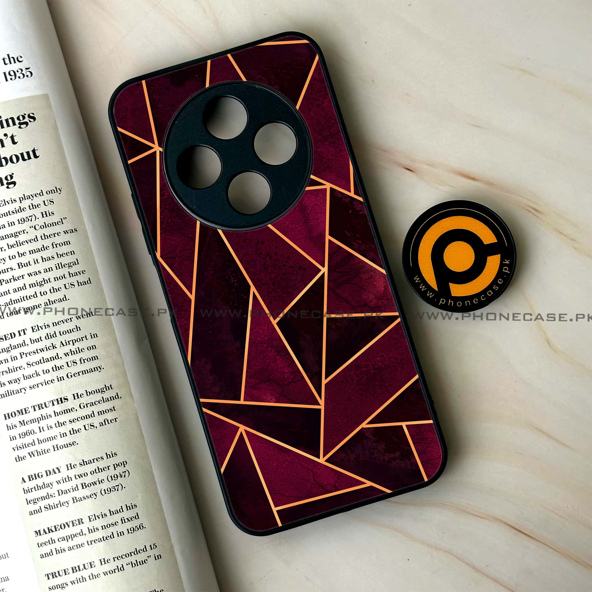 Oppo F27 Pro Plus - Geometric Marble Series - Premium Metal Printed soft Bumper Shock Proof Case