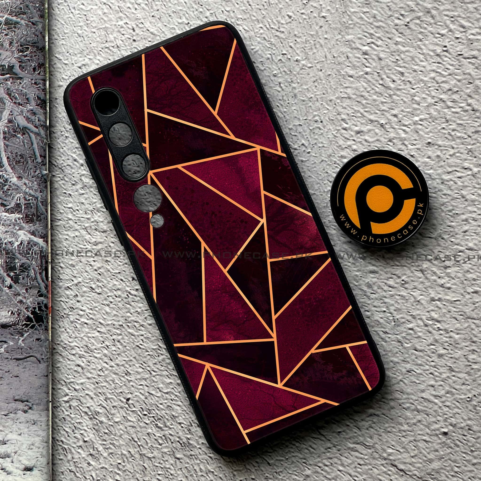 Xiaomi Mi 10 - Geometric Marble Series - Premium Printed Glass soft Bumper shock Proof Case